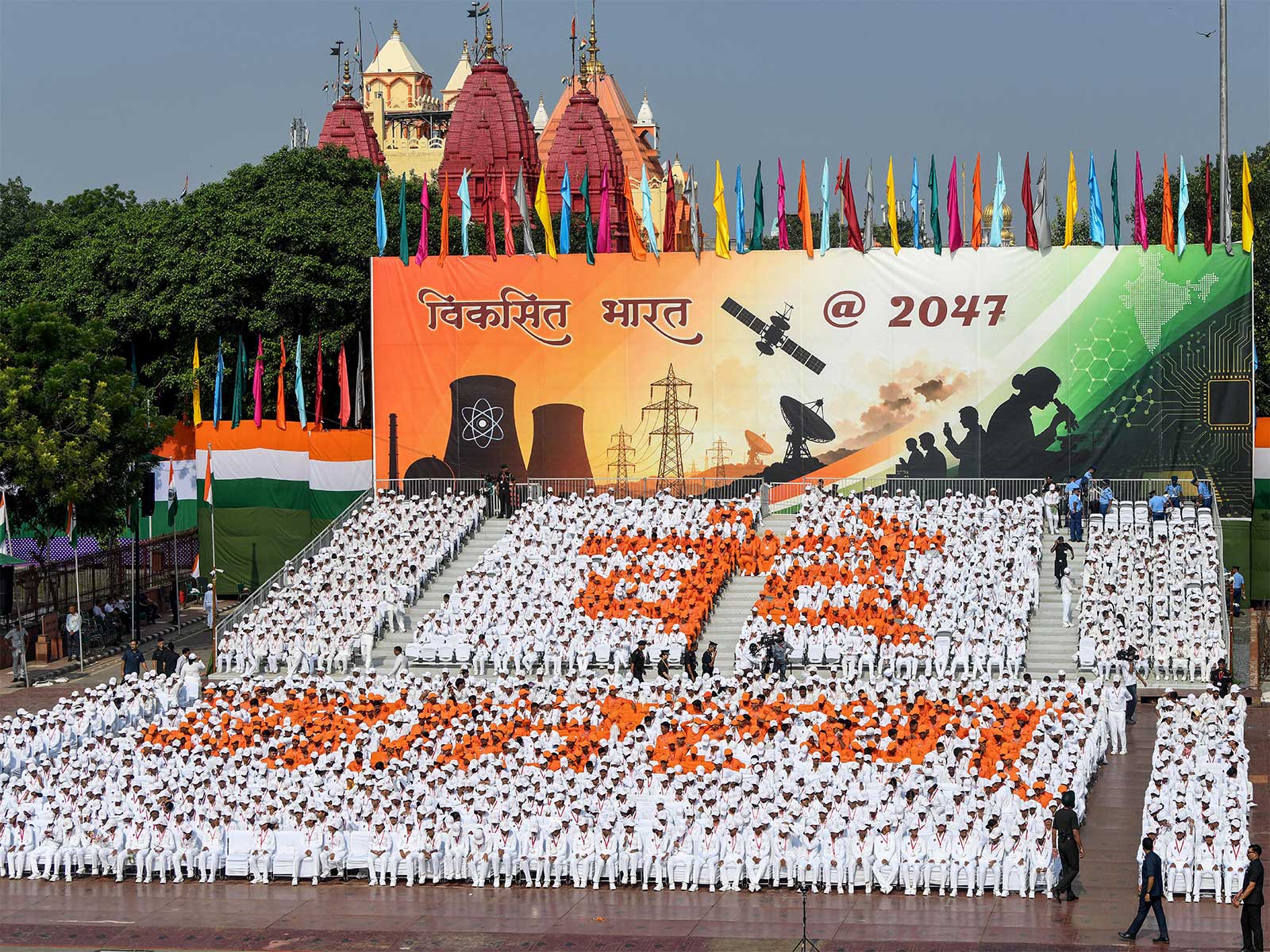 A glimpse of the full-dress rehearsal ahead of the 80th Independence Day celebrations (Photo/ANI)