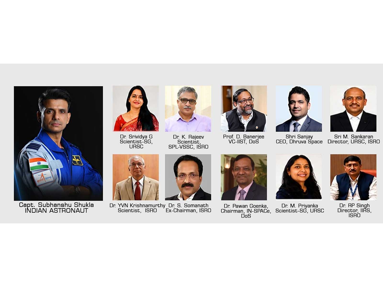 Group Capt Shubhanshu Shukla & some of the eminent ISRO Scientists who are going to attend the National Space Technology Conclave 2026 at Chandigarh University