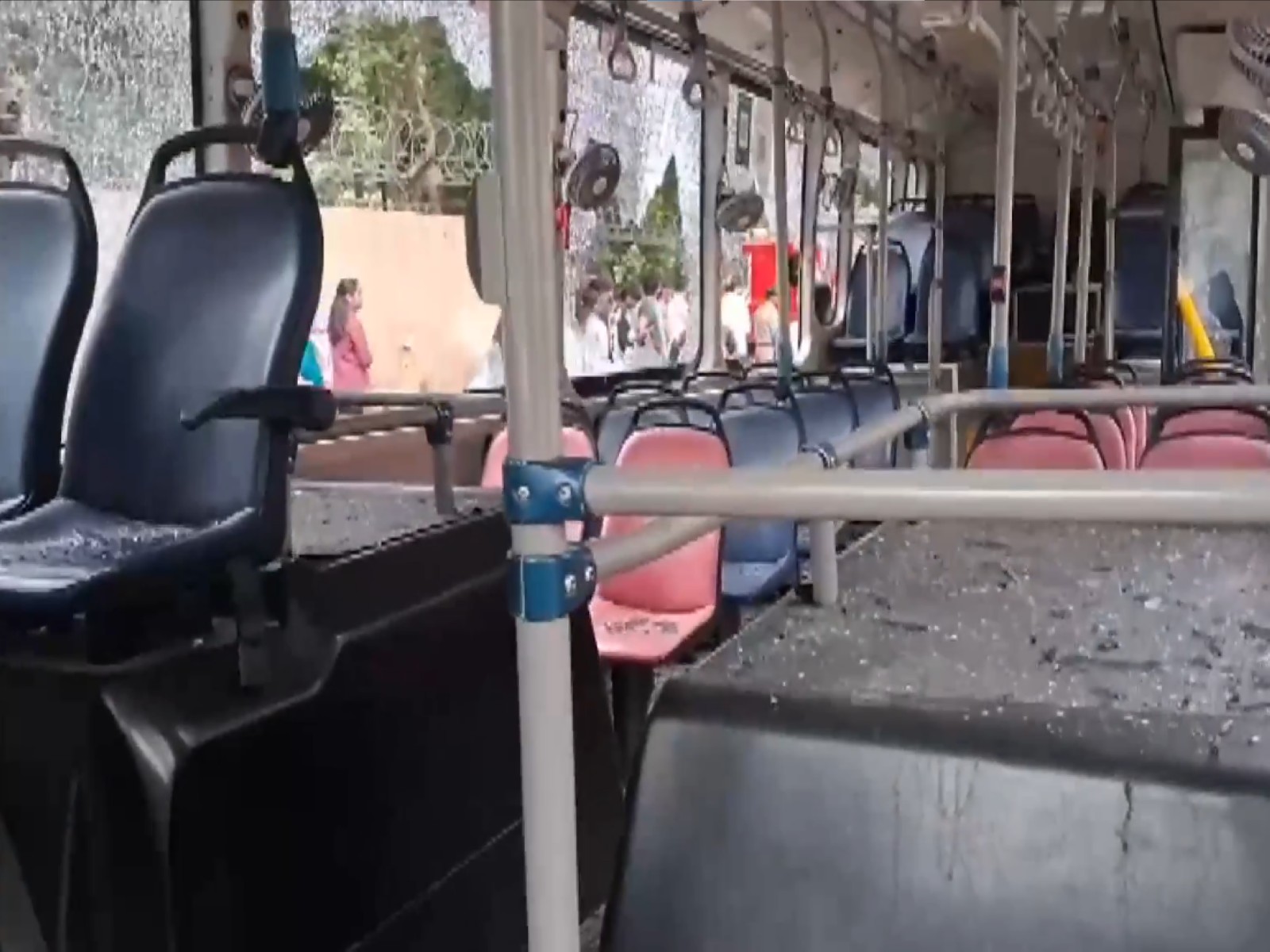 Angry mob damaged the bus (Photo/ANI)