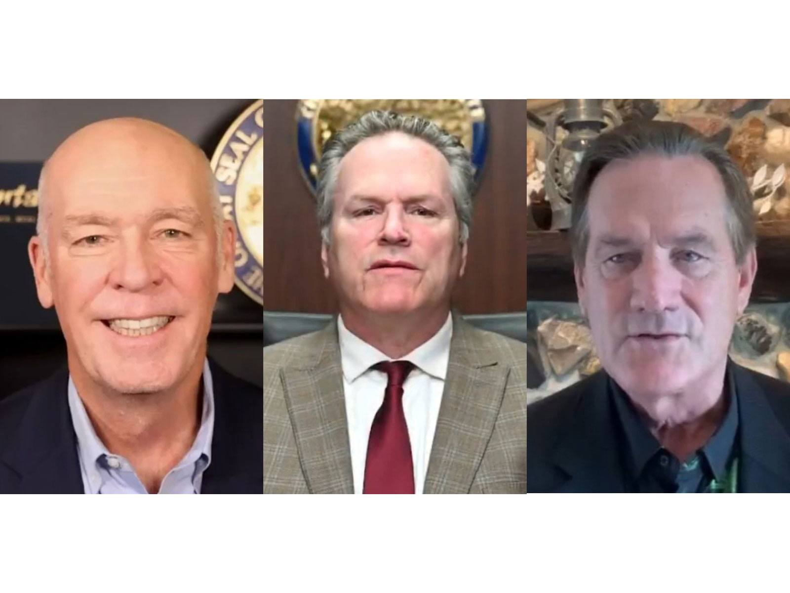 Governor of Montana Greg Gianforte,Governor of Alaska Mike Dunleavy, Governor of South Dakota Larry Rhoden (L to R) (Photo/X@IndiainSeattle)