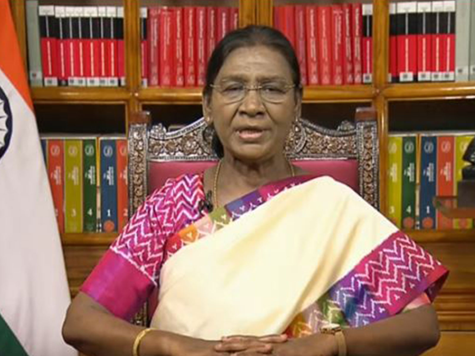  President of India Droupadi Murmu in her 80th Independence Day eve Address to the country (Photo/DD News)