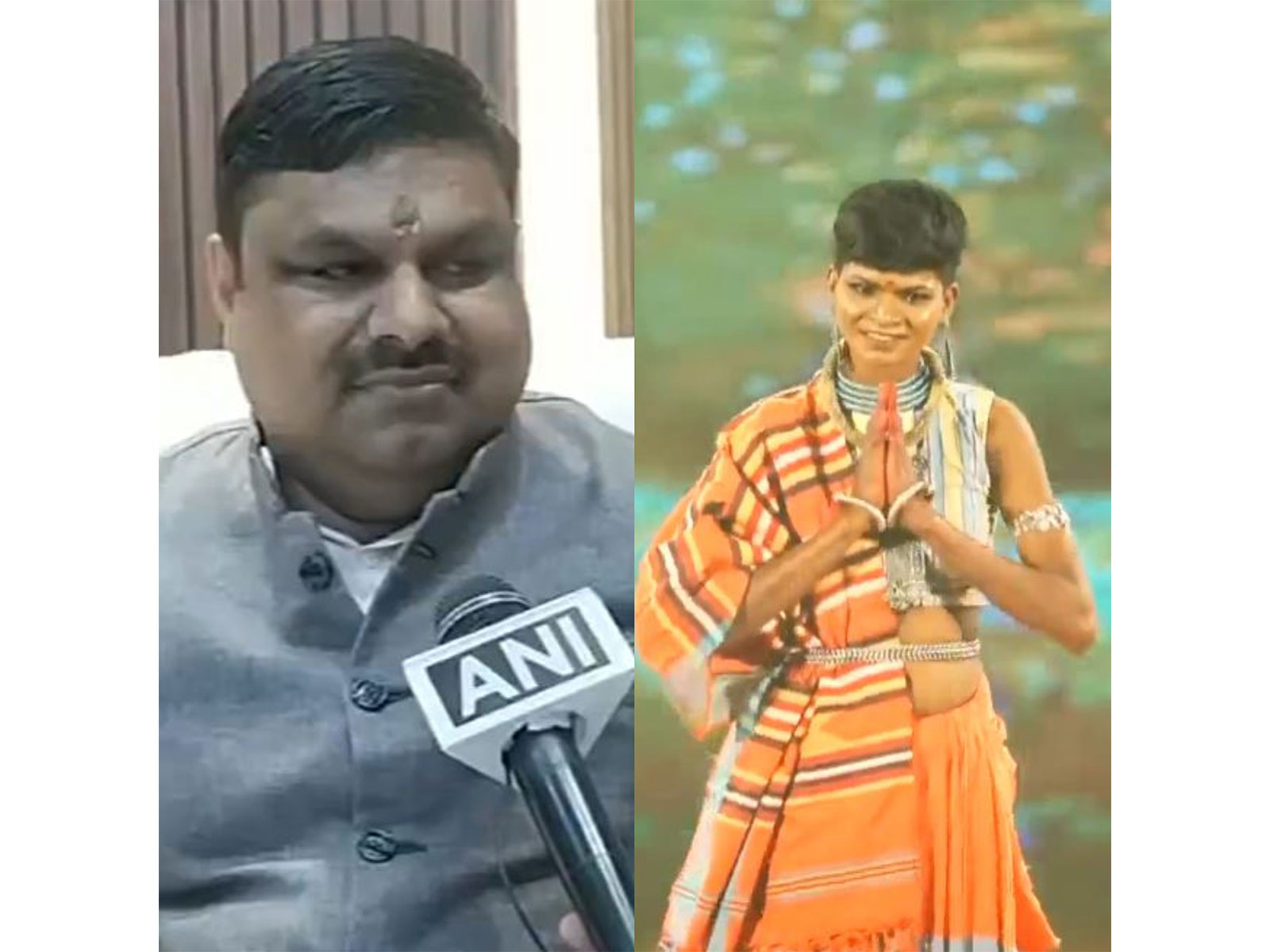 Chhattisgarh Minister Gajendra Yadav and former women Naxal at fashion show (Photo/ANI)