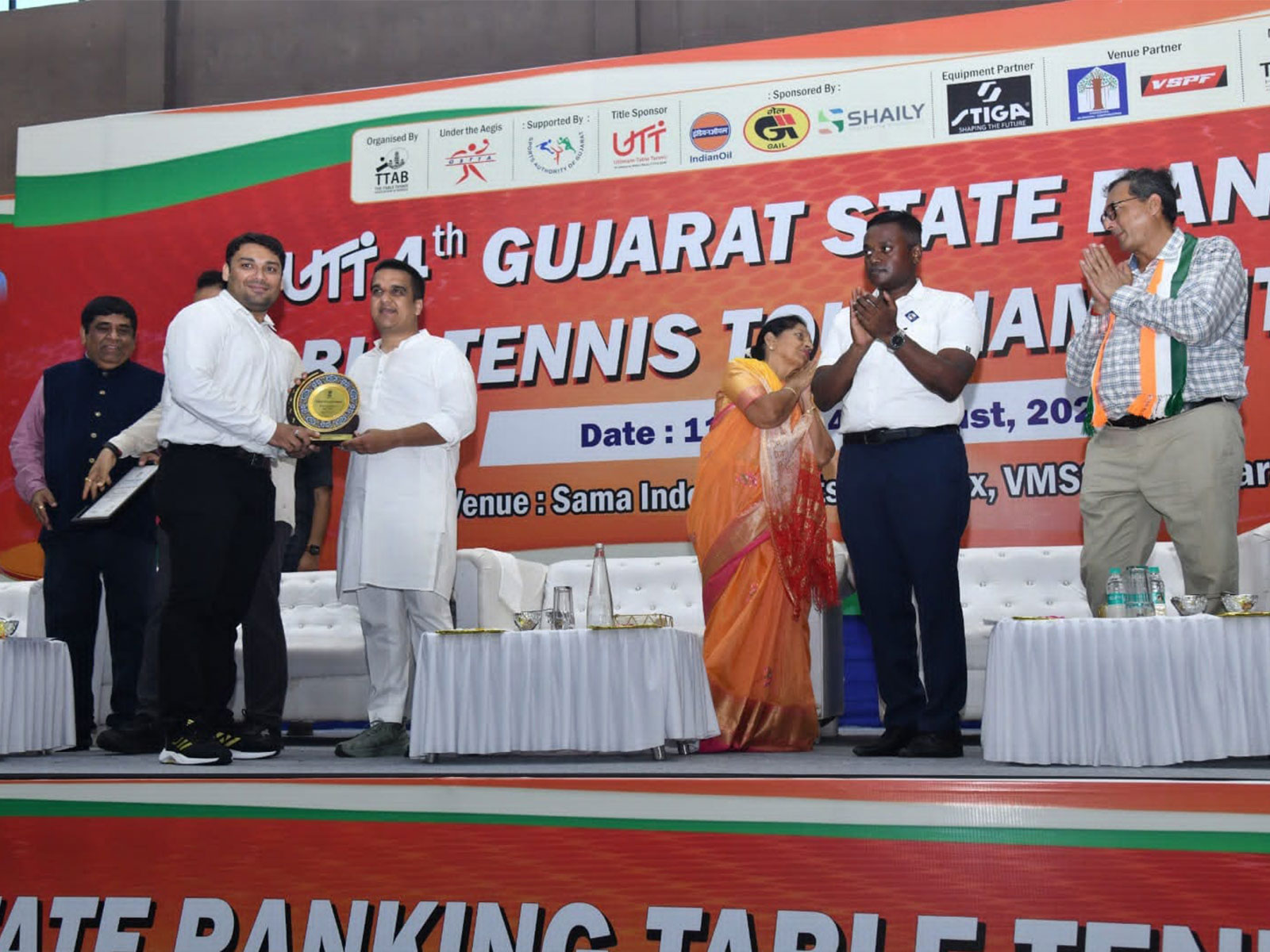 Gujarat Deputy DM Harsh Sanghavi at the Gujarat State Ranking Table Tennis Tournament 2026 (Photo: Gujarat CMO)