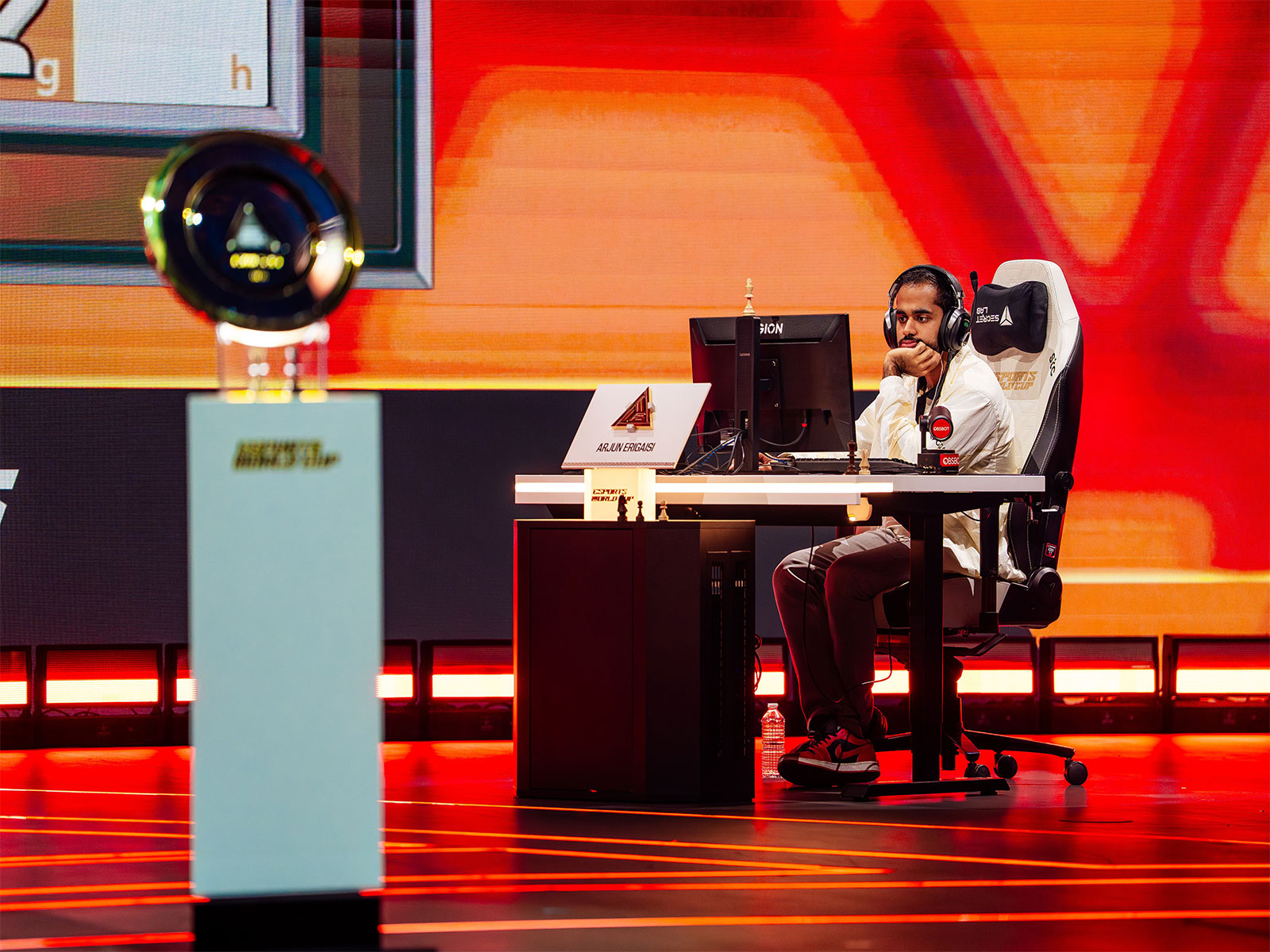 Arjun Erigaisi in action during the quarterfinals of Chess at Esports World Cup 2026. (Photo: S8UL)