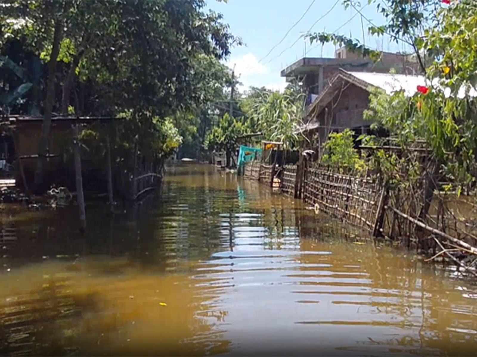 Flood water inundated in Assam's Bihubor (File photo/ANI)