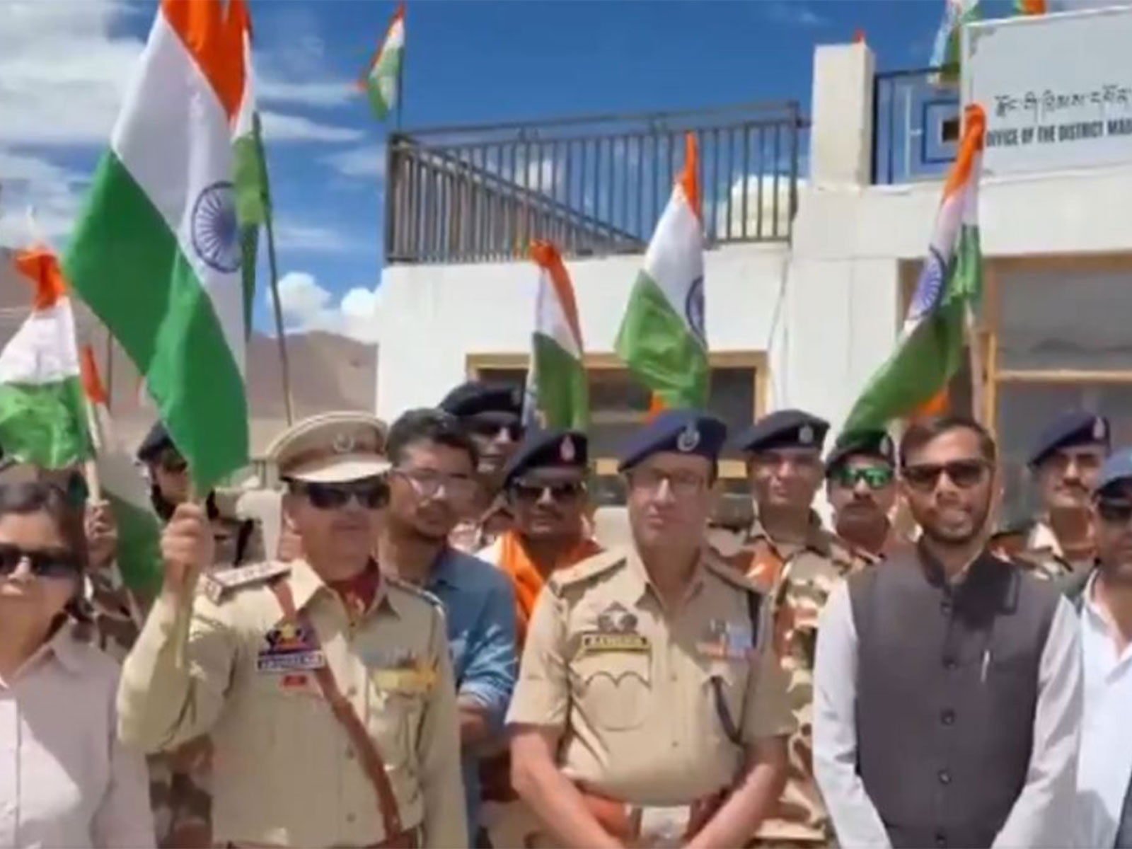 Tiranga Yatra held along India-China border in Ladakh's Nyoma (Photo/ANI)