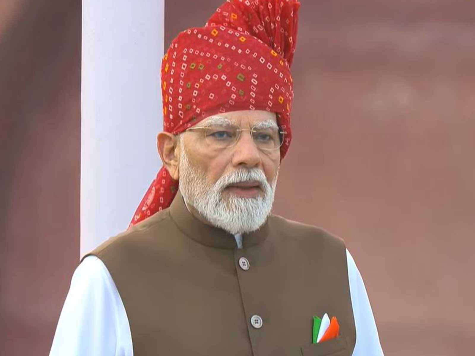 Prime Minister Narendra Modi speaks at Red Fort (Photo/ANI)
