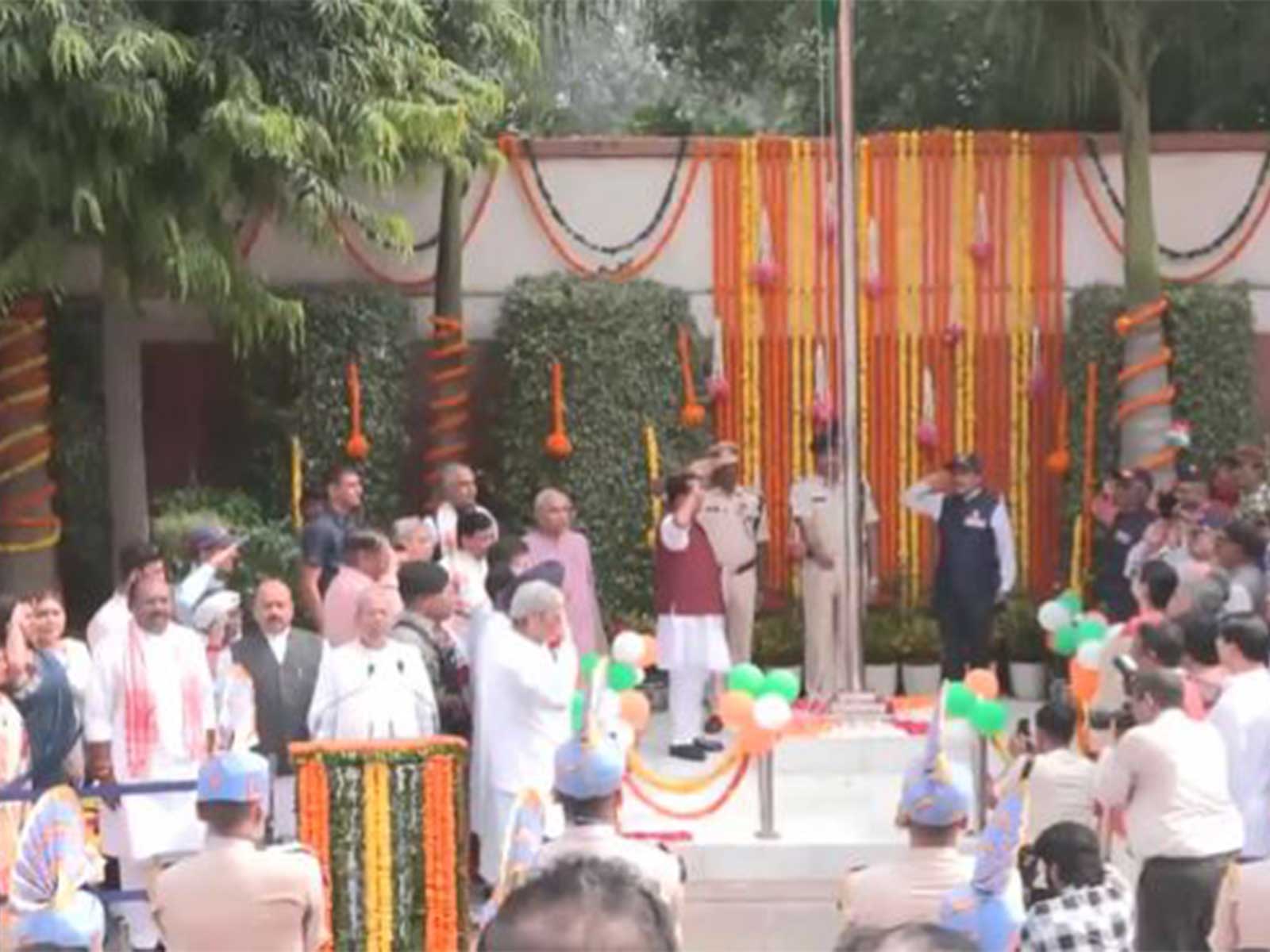 Nitin Nabin hoisted the national flag at the BJP headquarters in New Delhi (Photo/ANI)