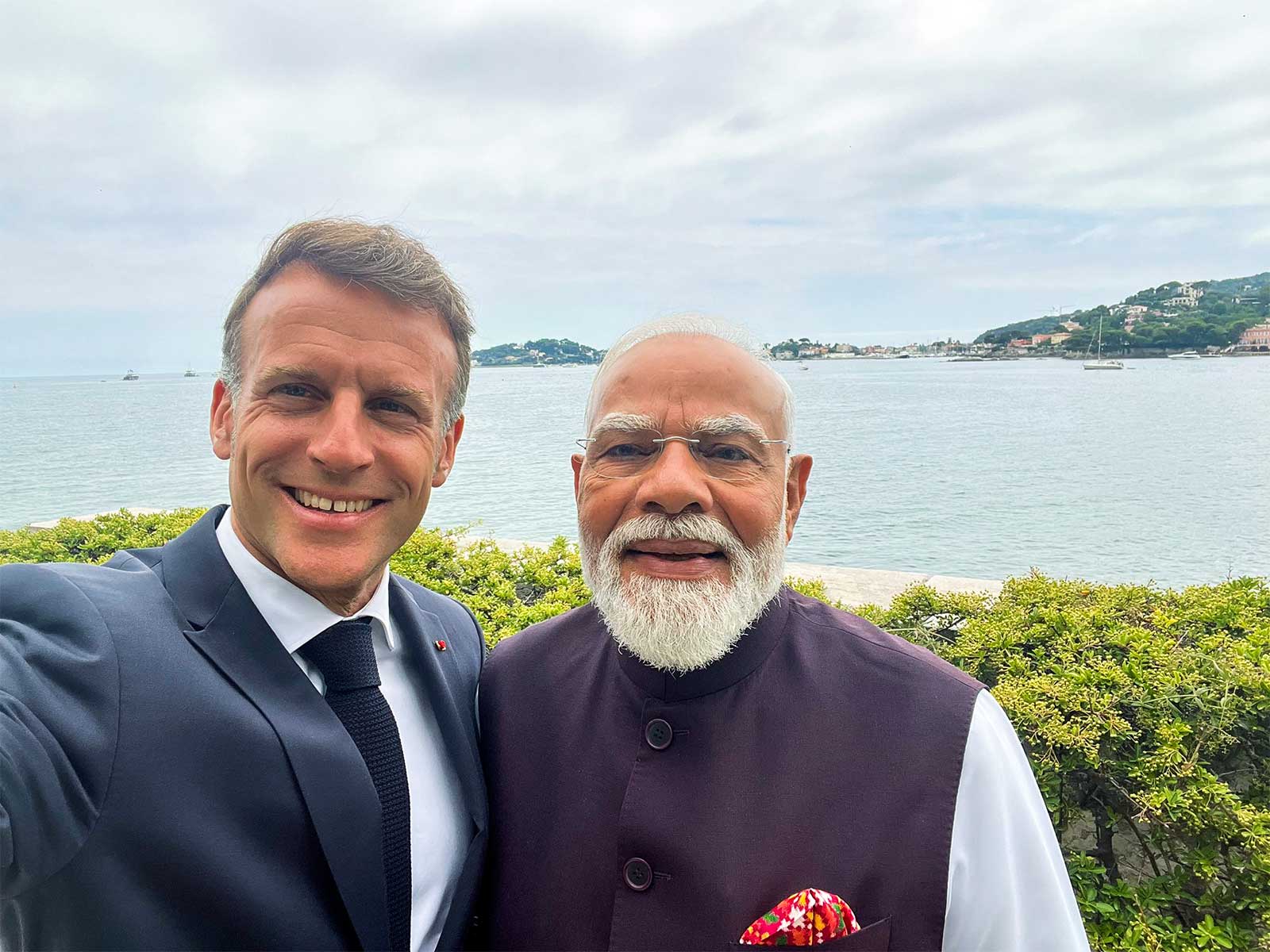 French President Emmanuel Macron with Prime Minister Narendra Modi (File Photo/ANI)