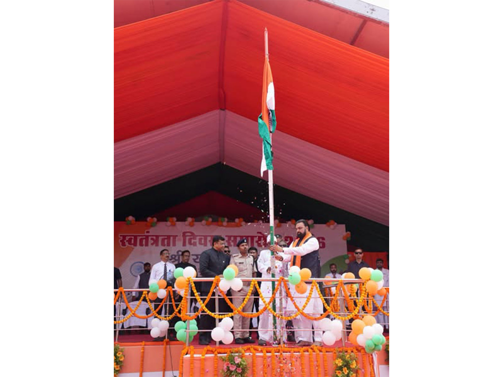 Bihar Chief Minister Samrat Choudhary hoists National Flag at Mahadalit Tola (Photo/X/@samrat4bjp)