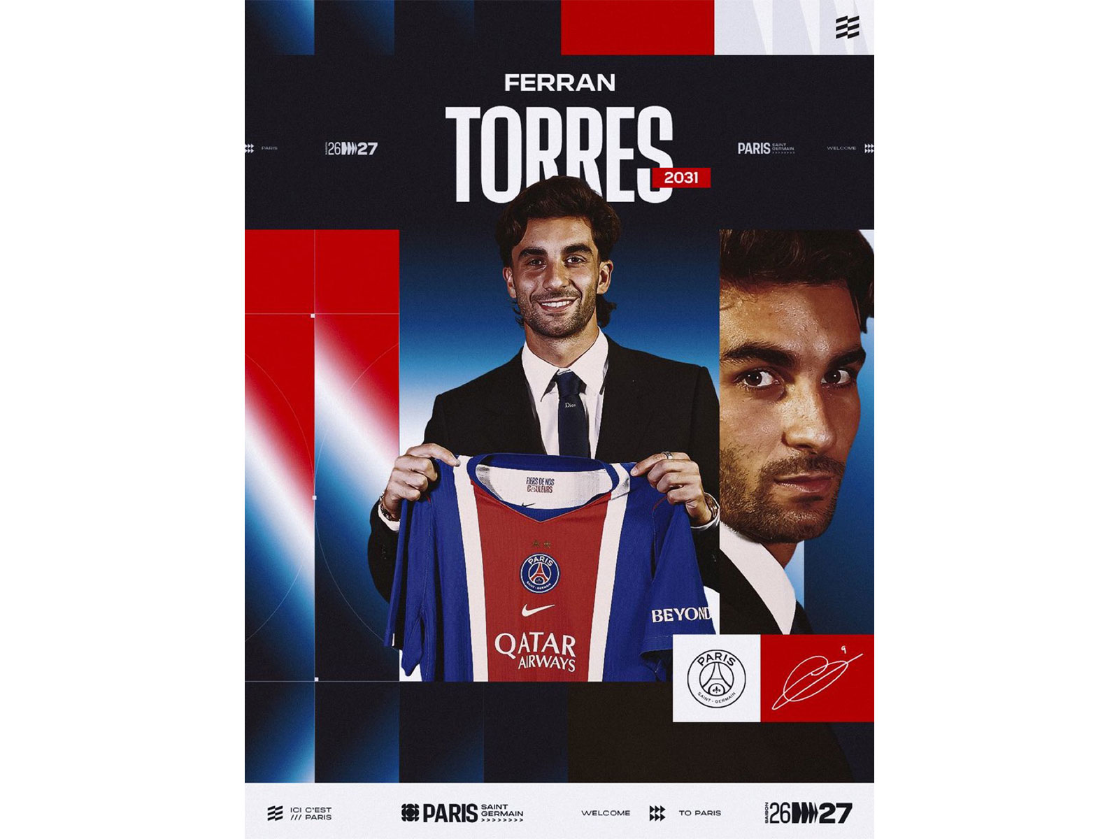 Ferran Torres has inked a deal with PSG till 2031. (Photo: @PSG_English X)