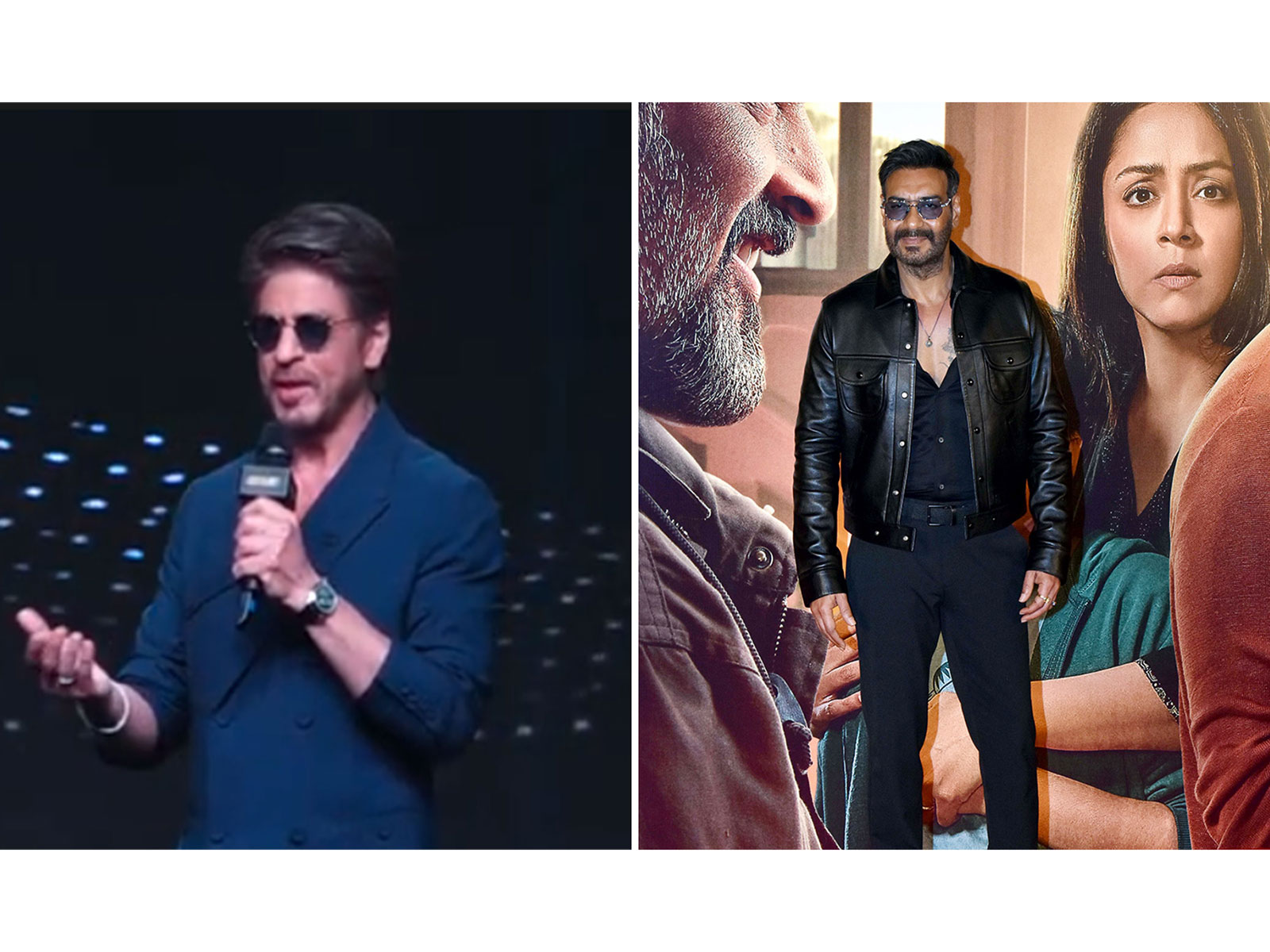 Shah Rukh Khan (L) Ajay Devgn (R) (Photos/ANI)