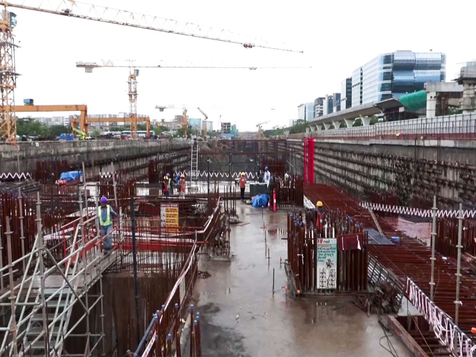 Construction Work Underway at Mumbai BKC Station for Bullet Train Project (Photo/ANI)