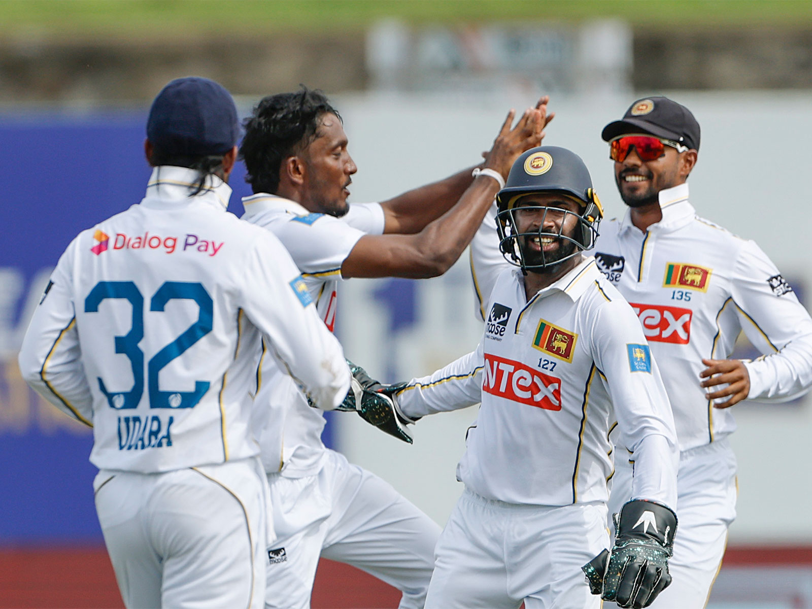 Sri Lankan players celebrating (Photo: ANI)