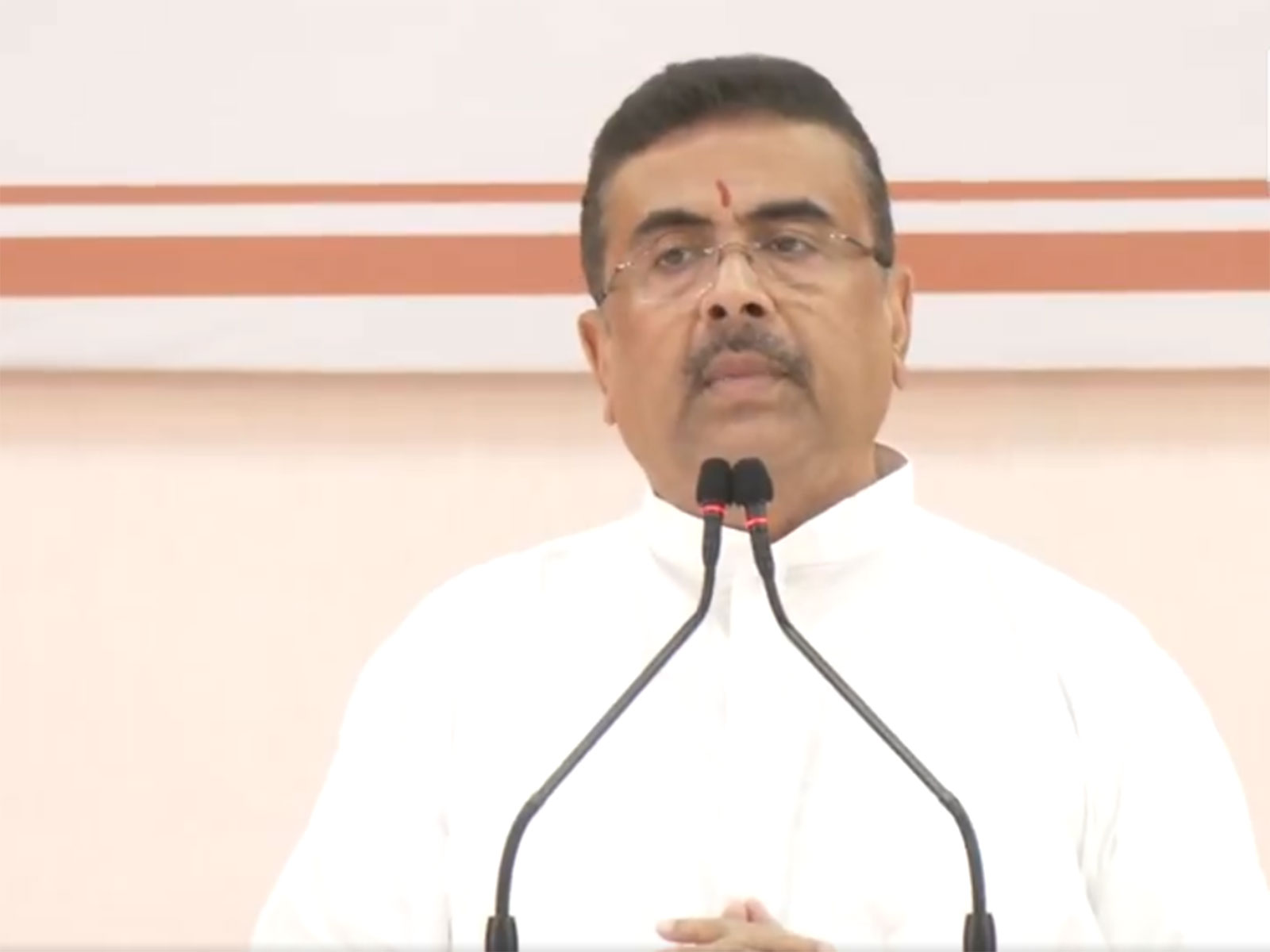 West Bengal Chief Minister Suvendu Adhikari addresses the press conferences in Howrah (Photo/ANI)