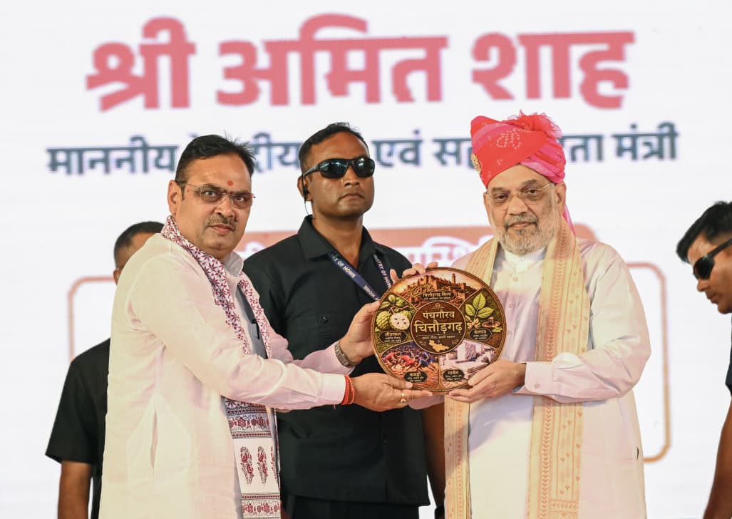 Union Home Minister Amit Shah and Rajasthan Chief Minister Bhajanlal Sharma (Photo/CMO)