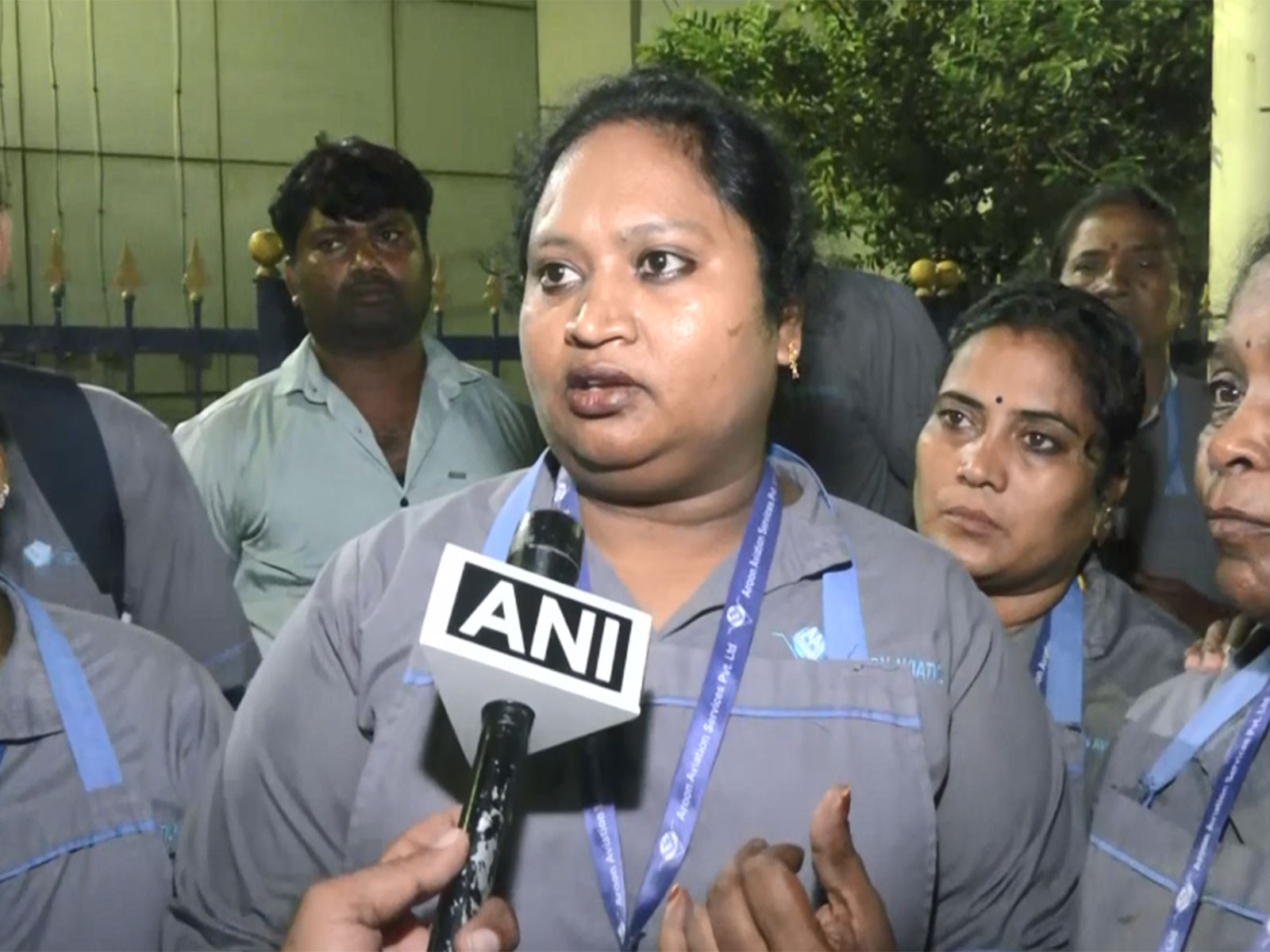 Housekeeping staff at Visakhapatnam Airport (Photo/ANI)
