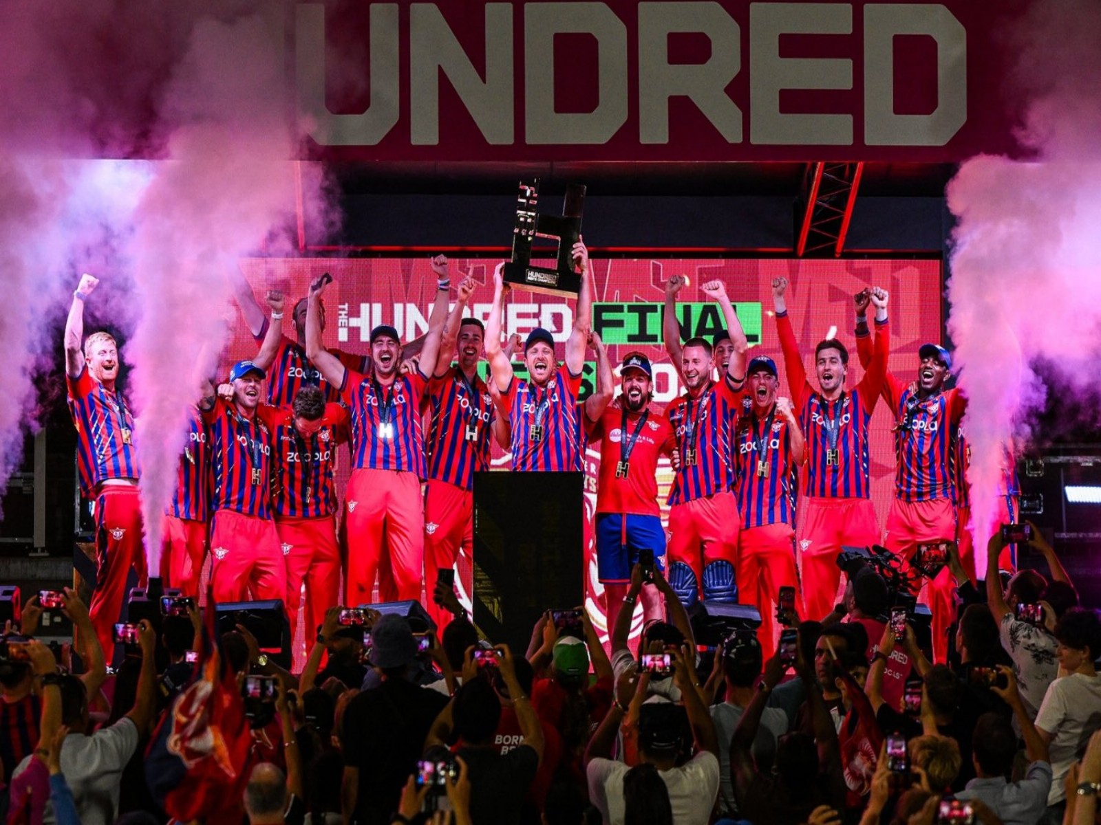 Manchester Super Giants with the trophy. (Photo: @DrSanjivGoenka X)