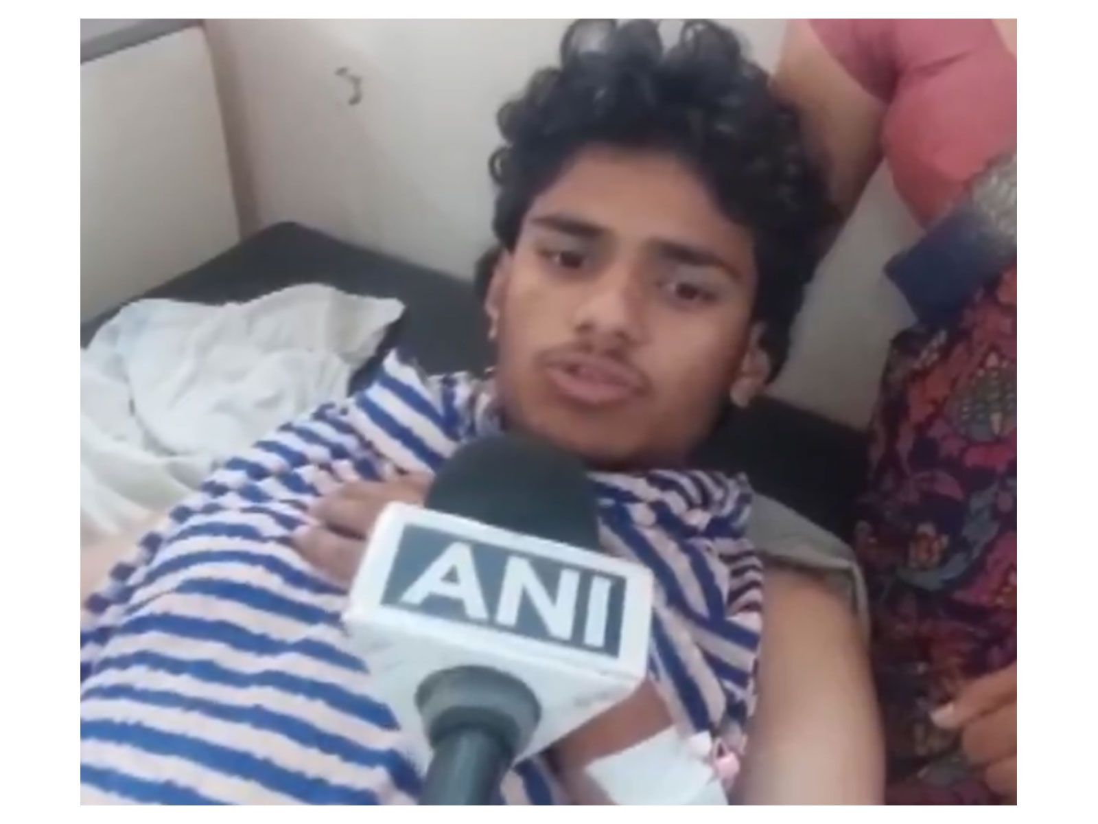 Sagar a devotee who was injured in a stampede in Mahakaleshwar Nath Chandeshwar Mandir in Ujjain (Photo/ANI)