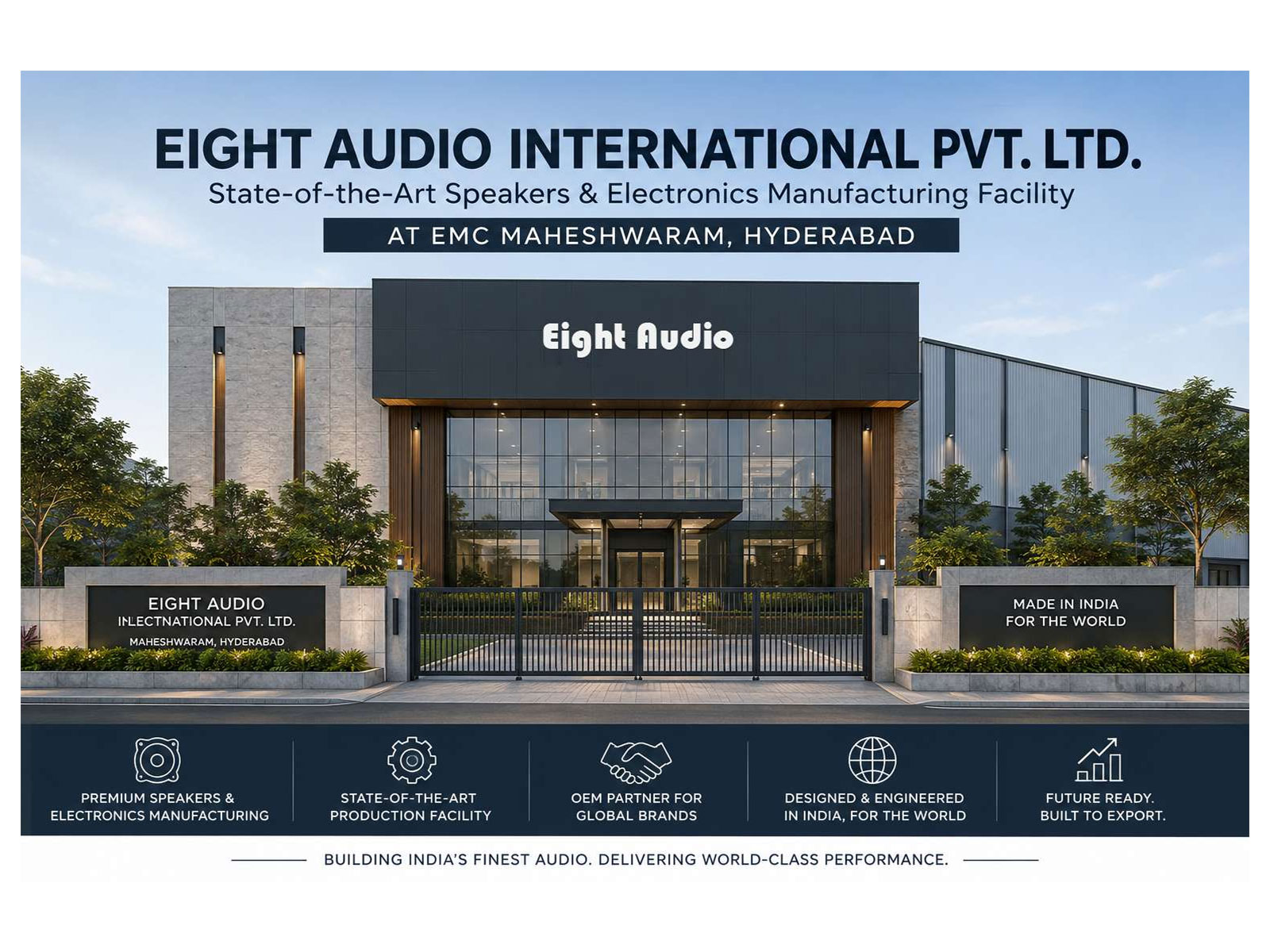 Telangana Government Approves Eight Audio's Advanced Speakers & Electronics Manufacturing Facility at EMC Maheshwaram