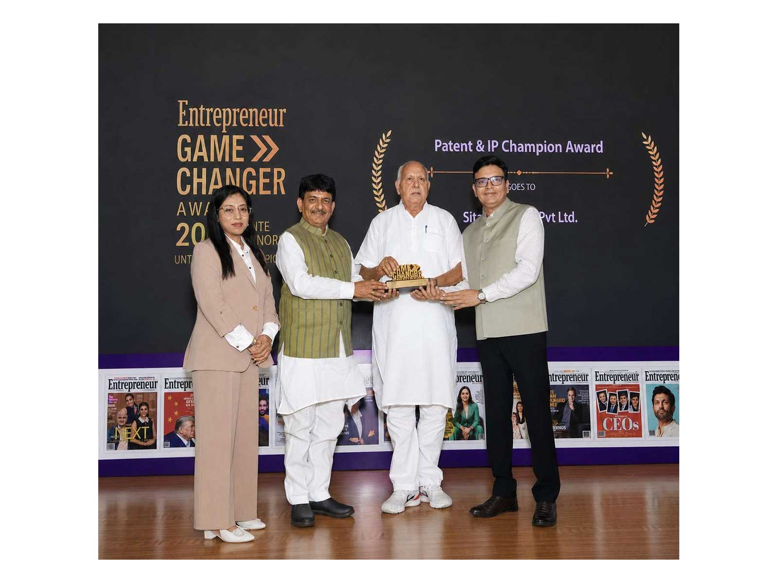 Sitabience IP Honoured With 'Patent & IP Champion Award' At Entrepreneur Game Changer Awards 2026