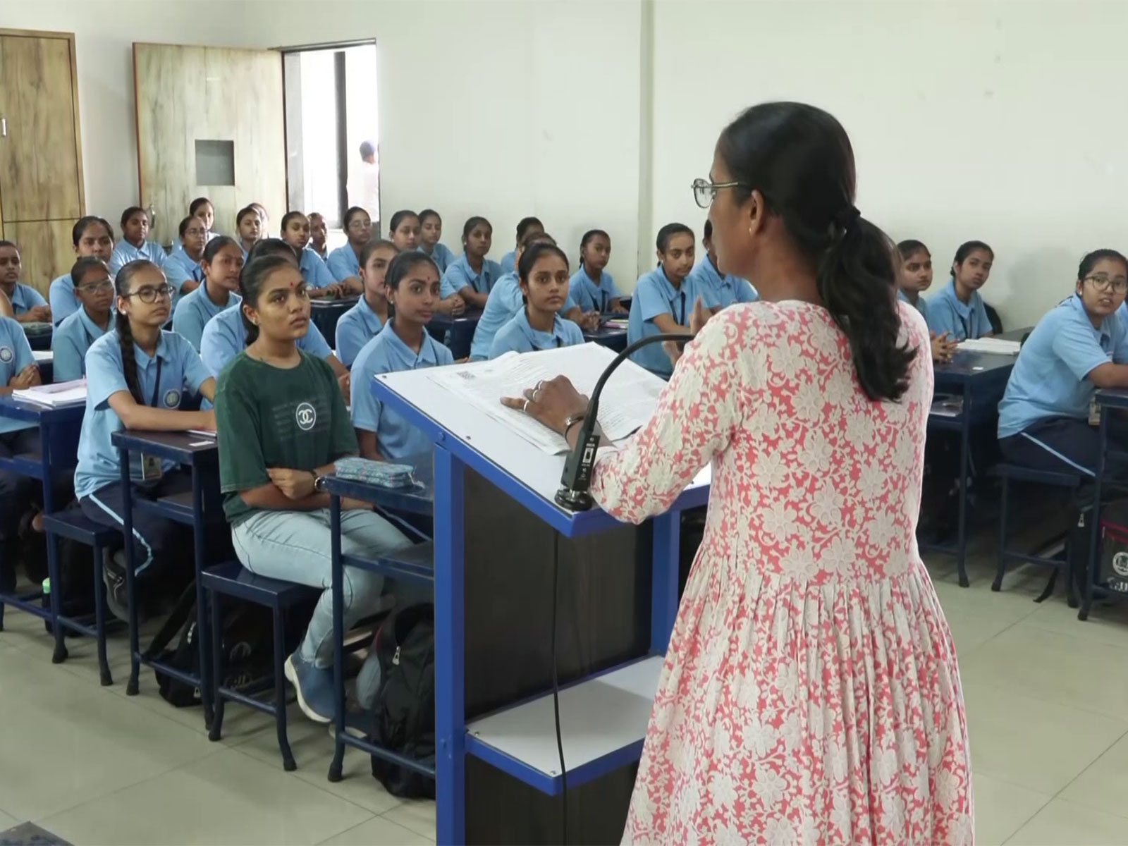 Girls attend classes in upgraded smart classrooms (File Photo/ANI)