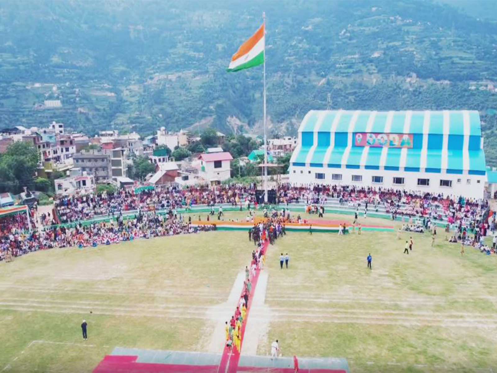 On Independence Day, a 100-ft tall Tiranga was put in Doda (Photo/ANI)