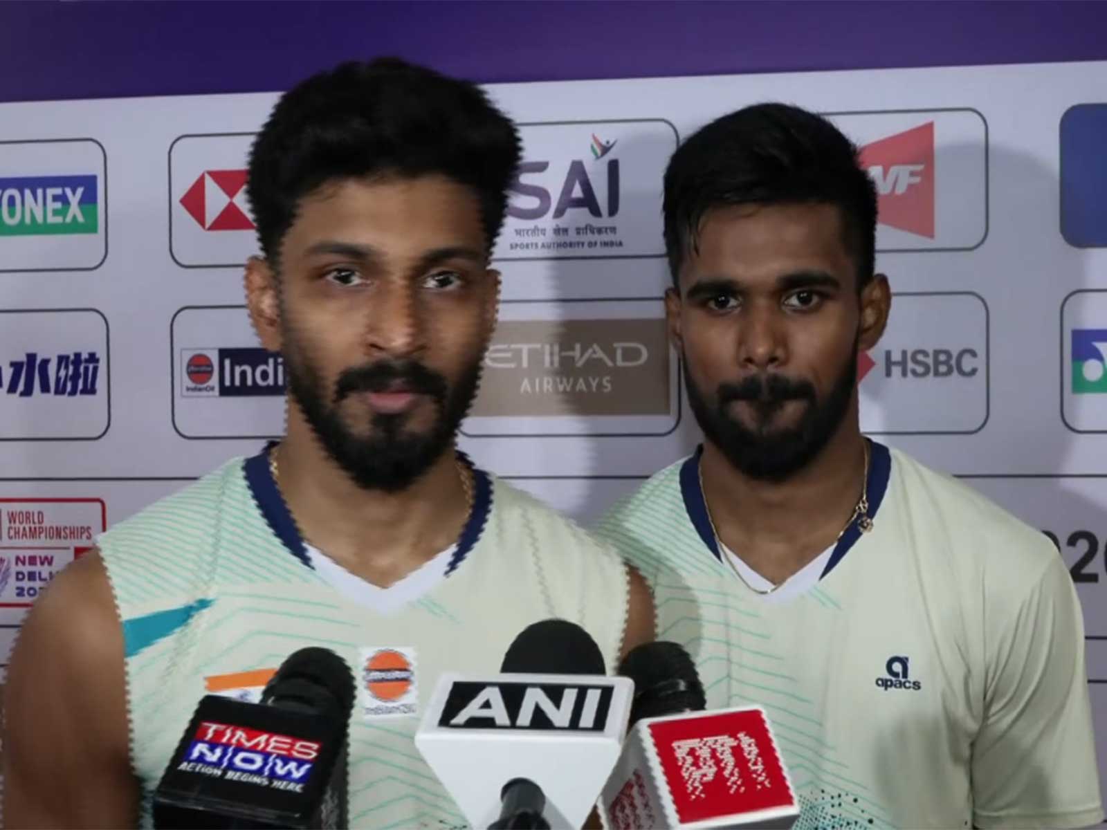 Indian badminton pair of Hariharan and Arjun. (Photo: ANI)