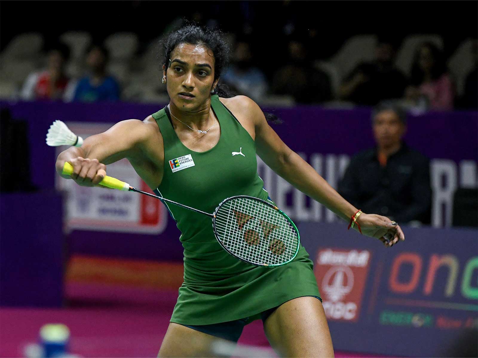  PV Sindhu in action against Ireland's Sofia Nobel (Photo: ANI)
