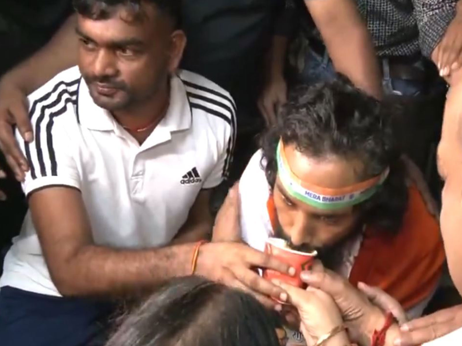 Jharkhand student leader Devendra Nath Mahto ends hunger strike (Photo/ANI)