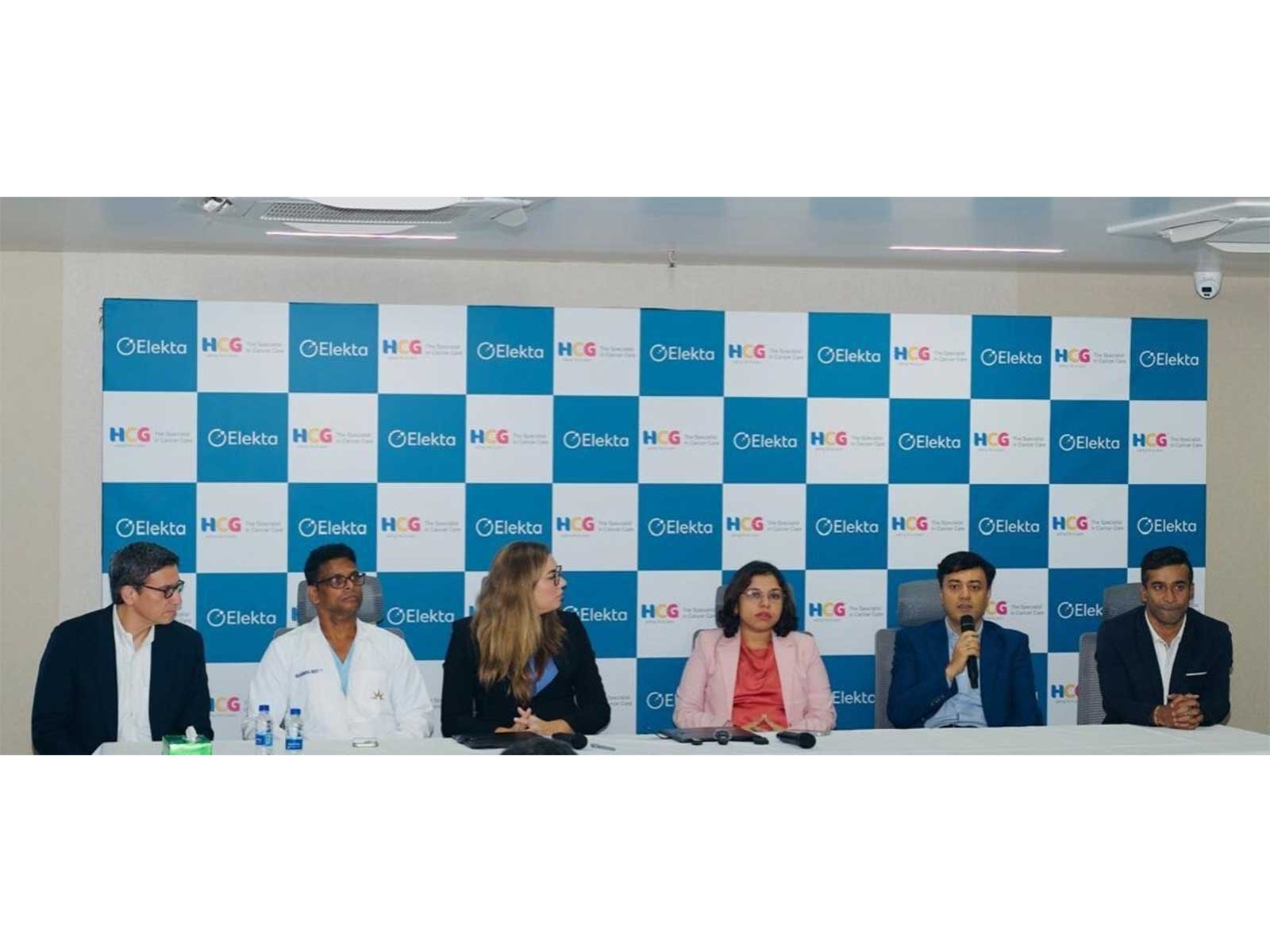 HCG and Elekta representatives come together to mark the beginning of patient treatment on Karnataka's first Elekta Unity MR-Linac