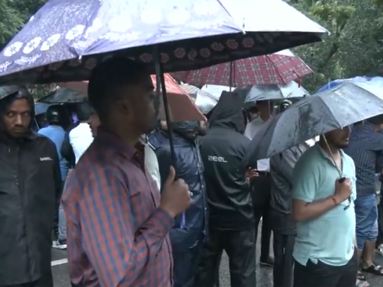Protest outside Project Bhavan (Photo/ANI)