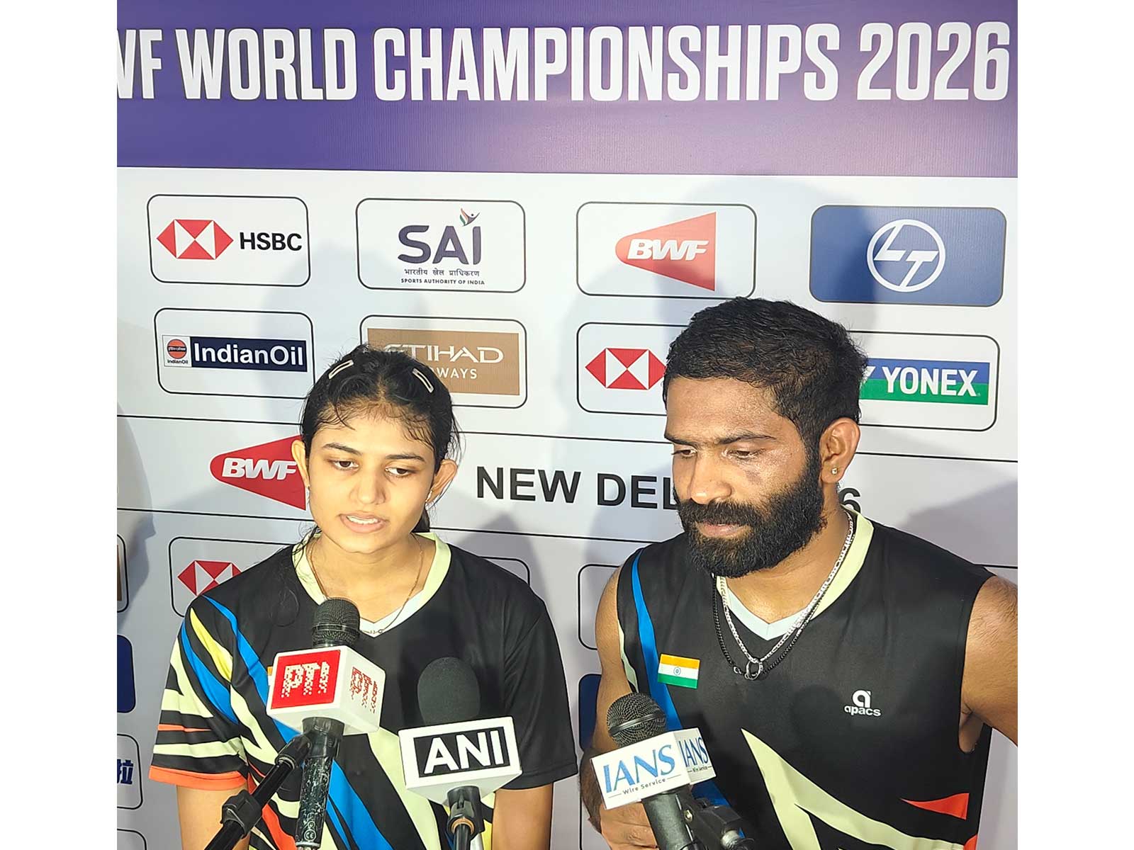 India's mixed doubles shuttlers Amrutha Pramuthesh (L) and Ashith Surya. (Photo: X/ @BAI_Media)