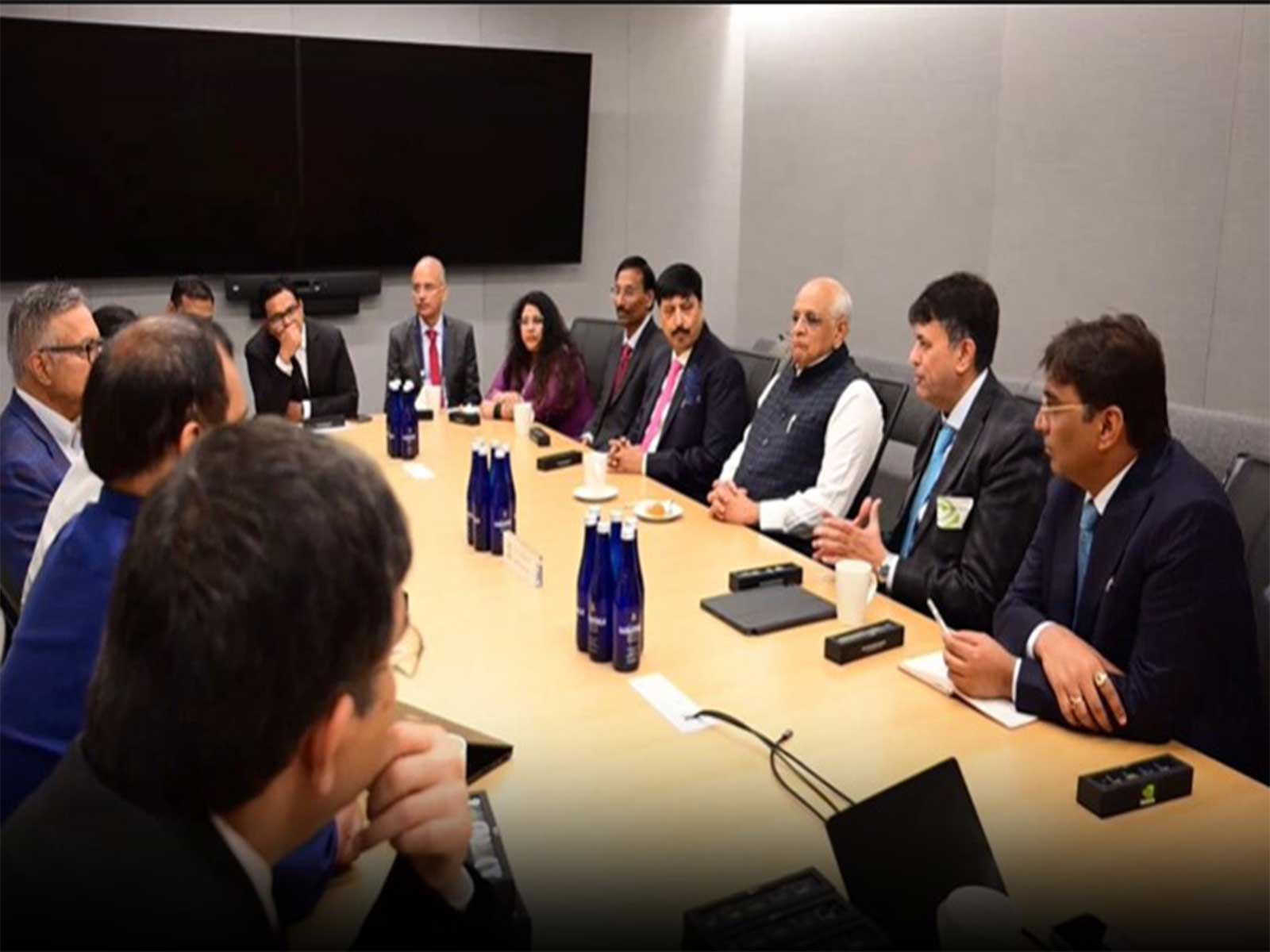 Gujarat CM Bhupendra Patel in a meeting with Tech firms leaders in San Francisco (Photo/Gujarat CMO)