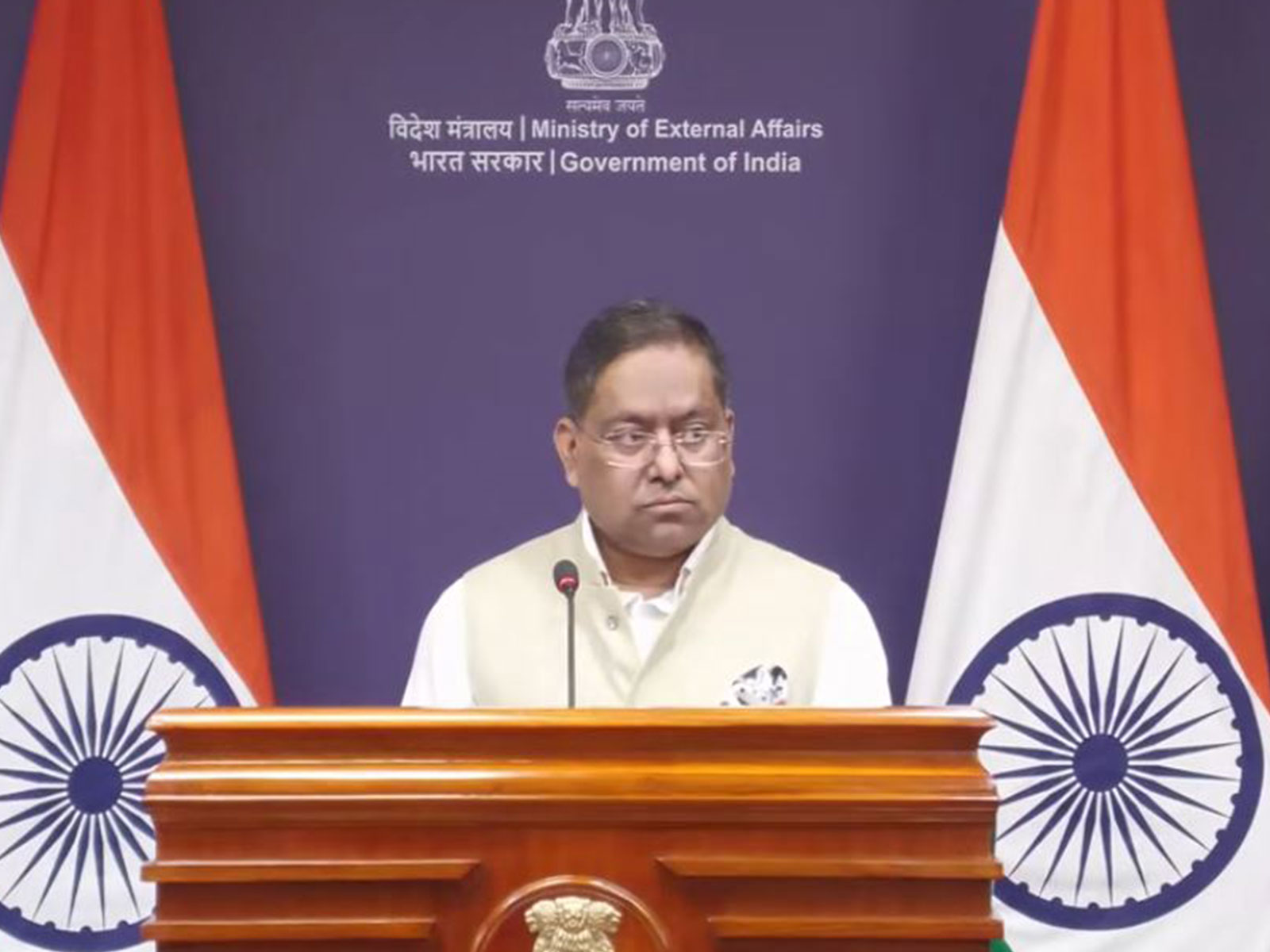 Ministry of External Affairs (MEA) spokesperson Randhir Jaiswal (Photo/Youtube@MEAIndia)