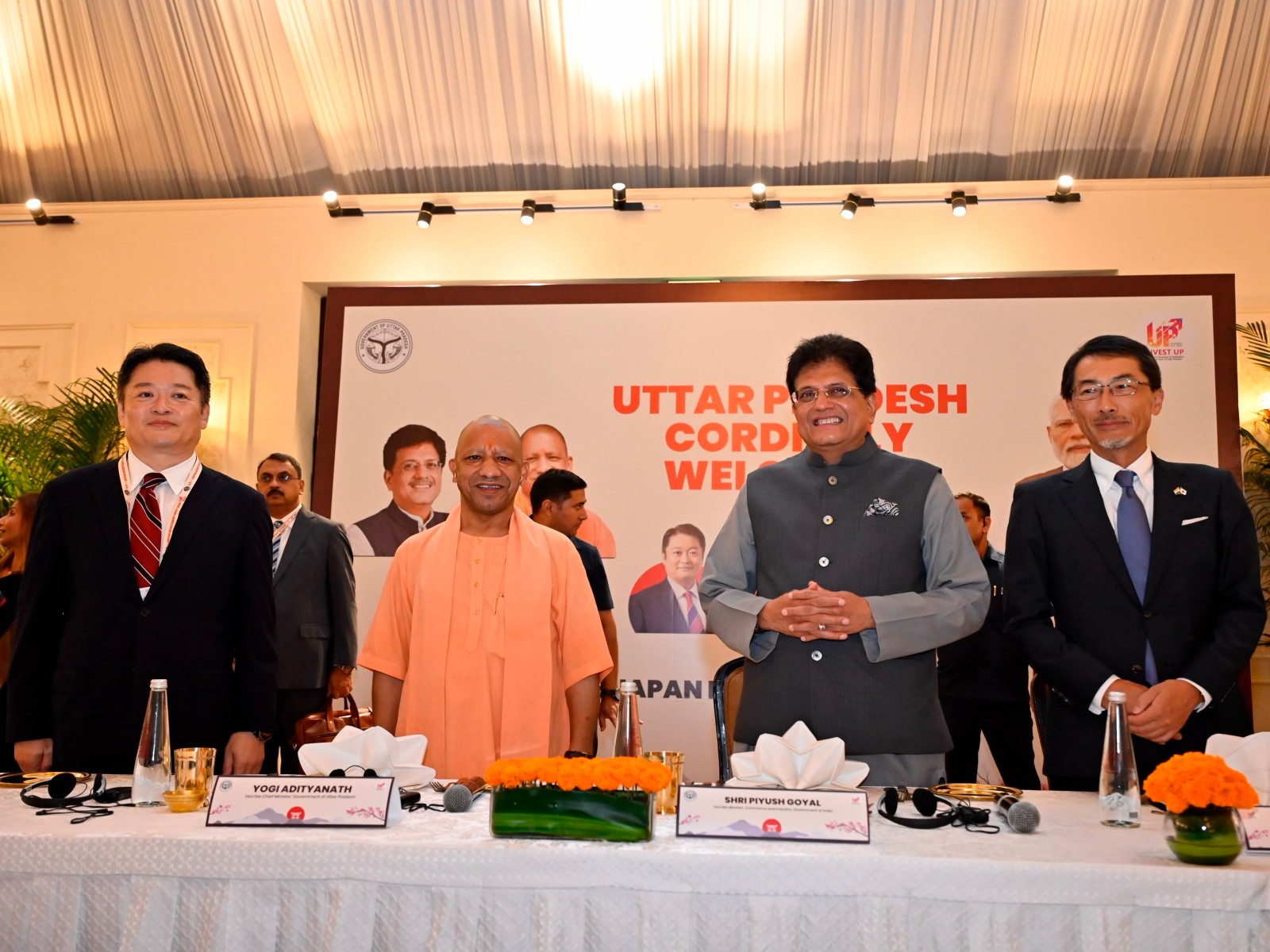 Union Minister Piyush Goyal, UP CM Yogi Adityanath with Japanese delegation (Photo: x/@PiyushGoyal)
