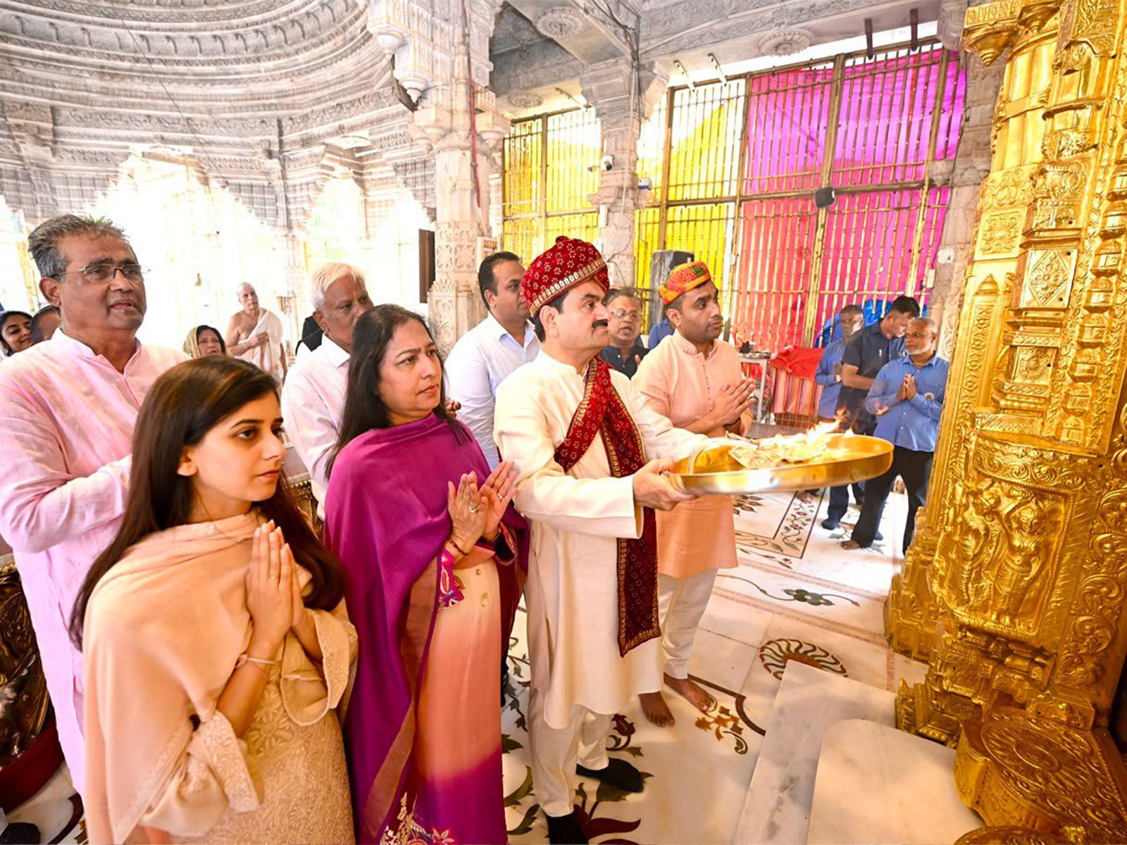 Gautam Adani visits Mahudi Jain Temple in Gujarat with family (Photo: X@gautam_adani)