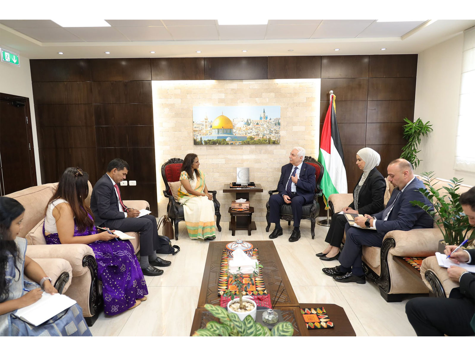 MEA Secretary (Consular, Passport and Visa, and Overseas Indian Affairs) Sripriya Ranganathan meets Palestinian Health Minister Majed Abu Ramadan in Ramallah (Photo/X/@ROIRamallah)