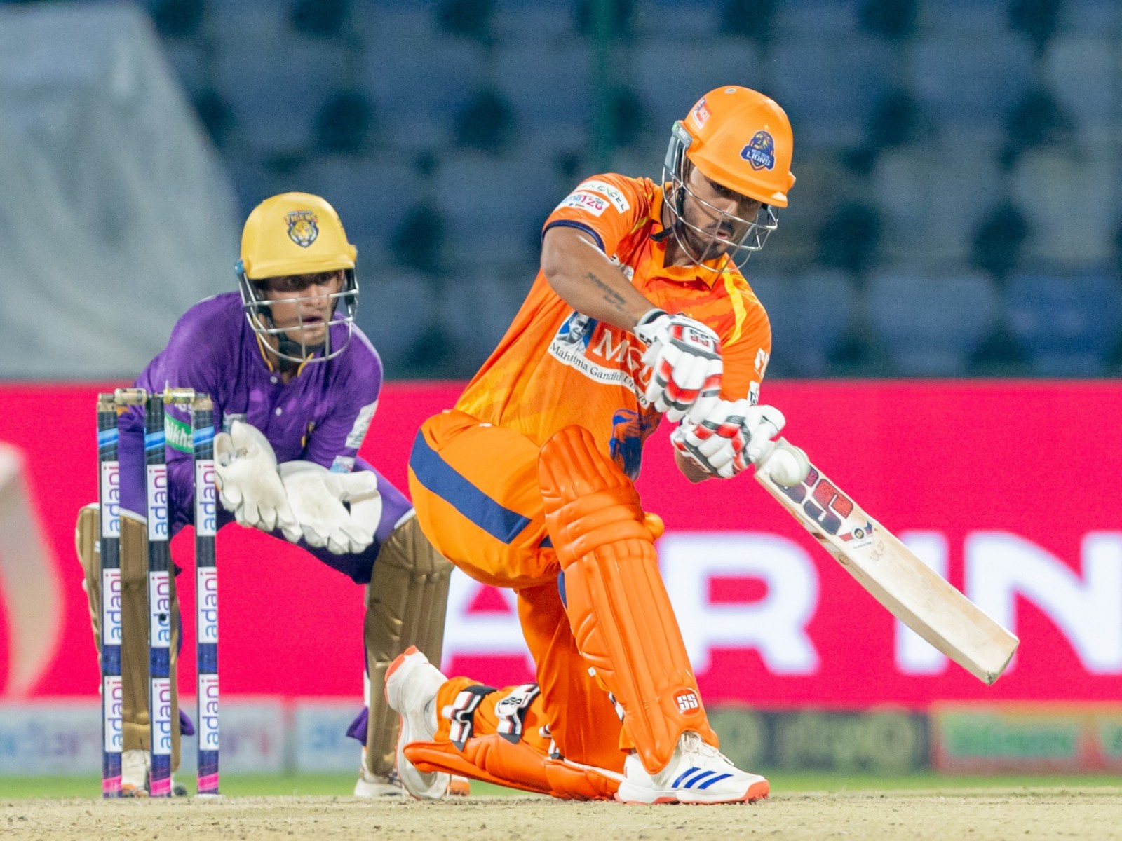Nitish Rana batting during the DPL clash (Photo: Delhi Premier League)