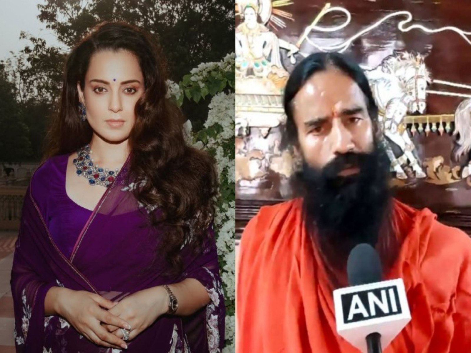 Kangana Ranaut, Baba Ramdev (Photo/Instagram/@kanganaranaut), (Photo/ANI)