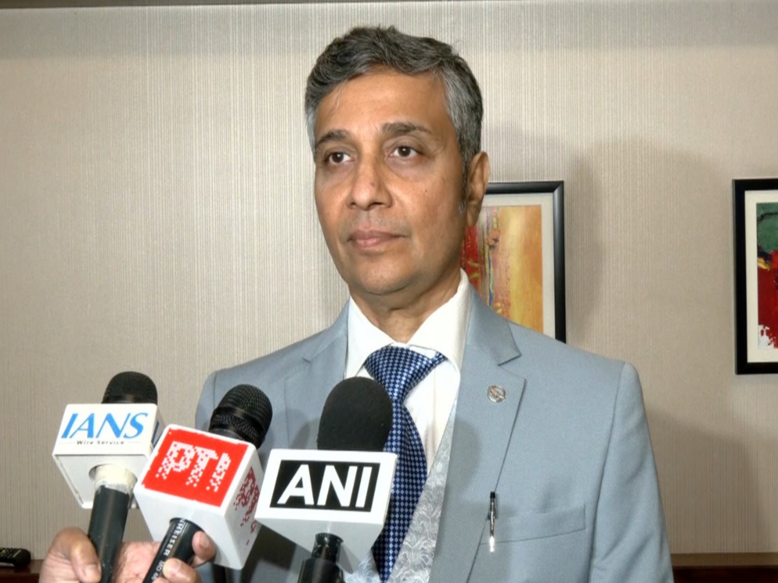 Kamlesh Shroff, National President, Association of National Exchanges Members of India (ANMI) (Photo-ANI) 