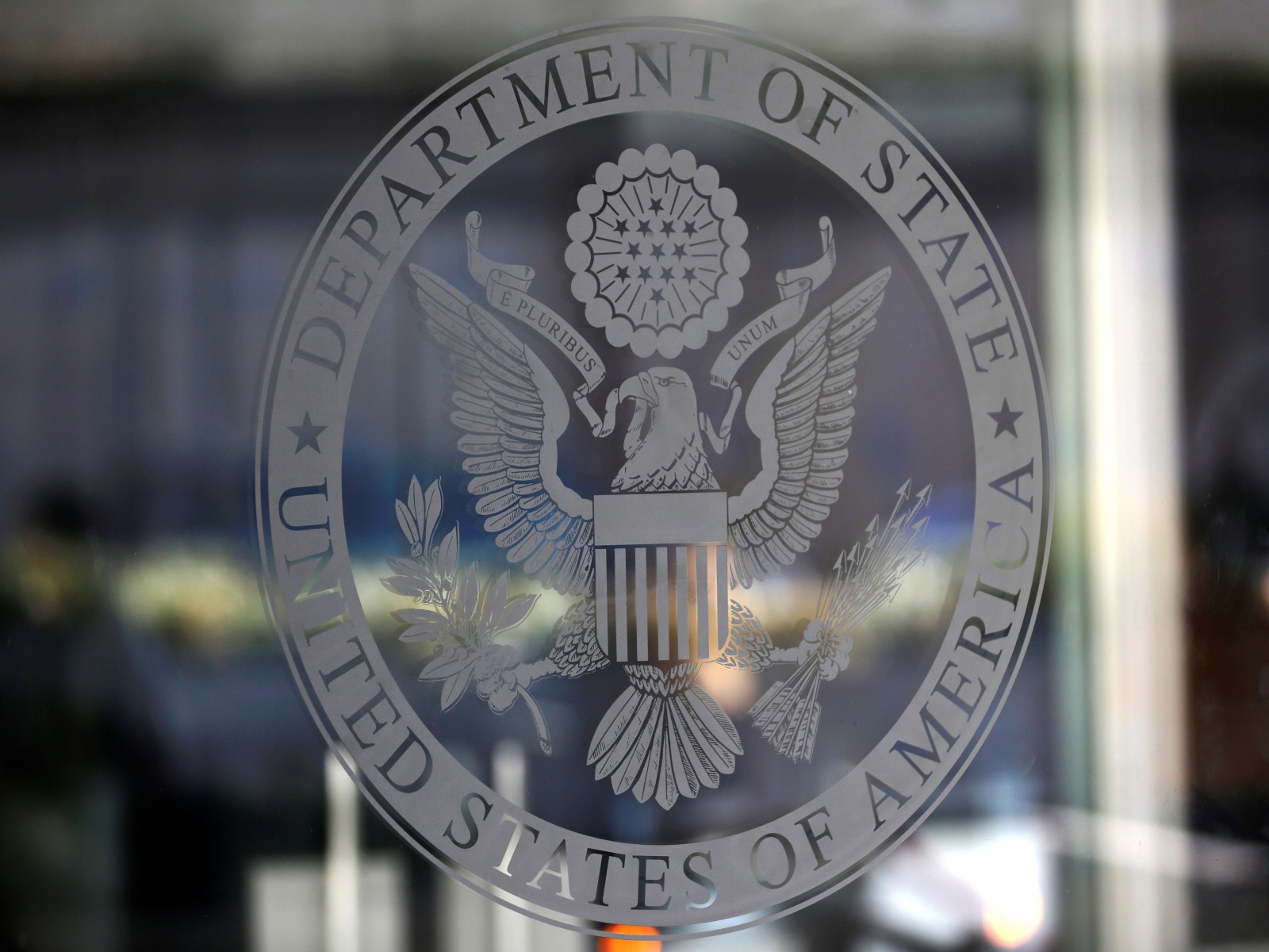 The seal of the US Department of State at the department's headquarters (File Photo/Reuters)