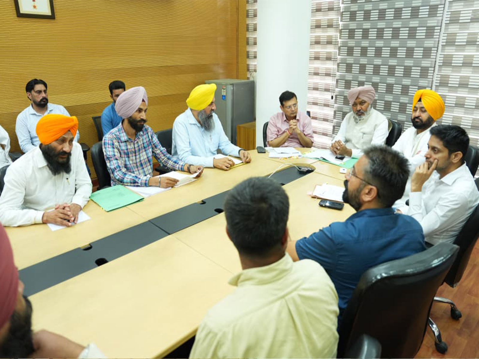 Punjab Minister Harpal Cheema chairs meeting with the representatives of the Revenue Kanungo Association and the Revenue Patwar Union (Photo/Punjab I&PR Department)