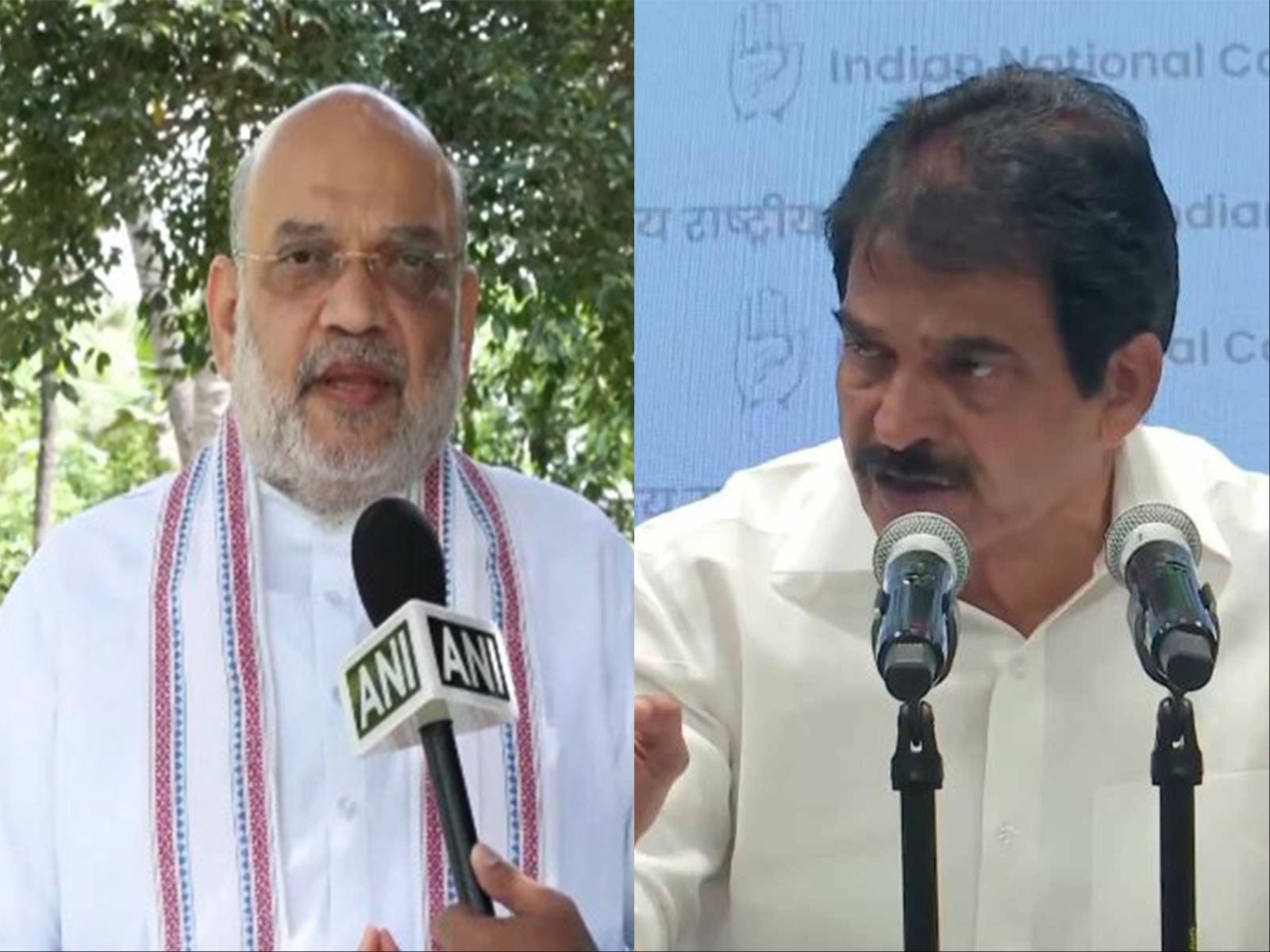 Union Home Minister Amit Shah and Congress leader KC Venugopal (FilePhoto/ANI)