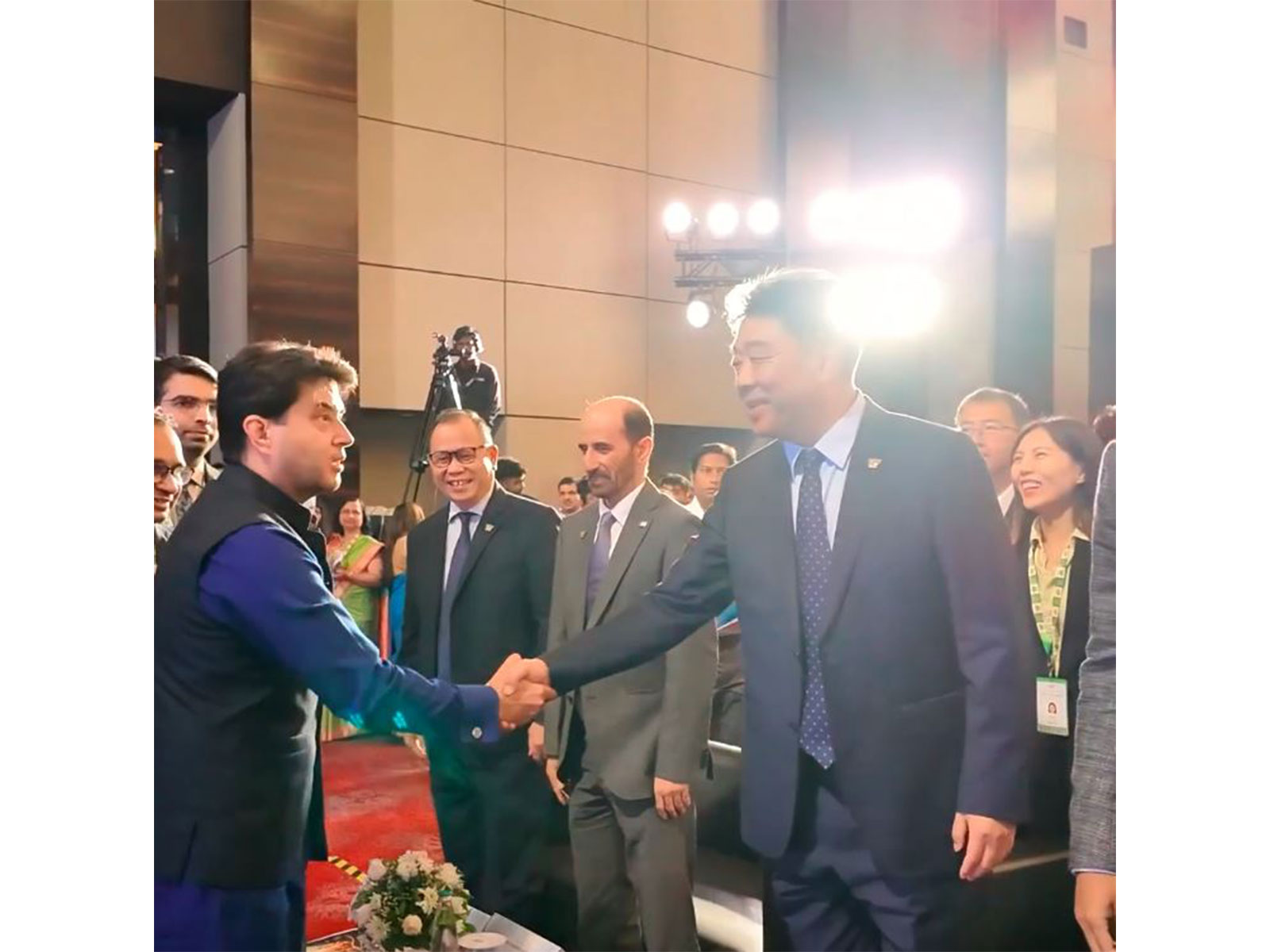 Union Minister of Communications, Jyotiraditya Scindia welcomes BRICS delegation (Photo X/Jyotiraditya M. Scindia)