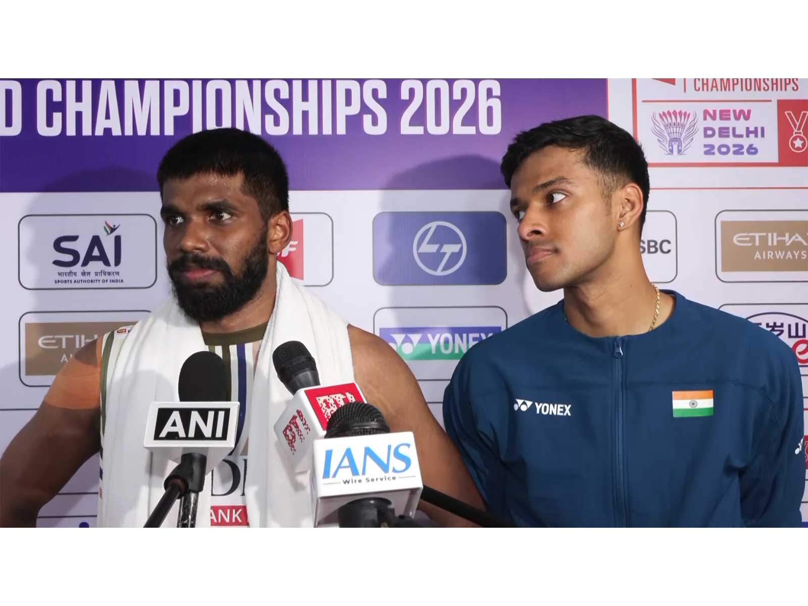 Satwiksairaj Rankireddy (L) and Chirag Shetty (R). (Photo/ANI)