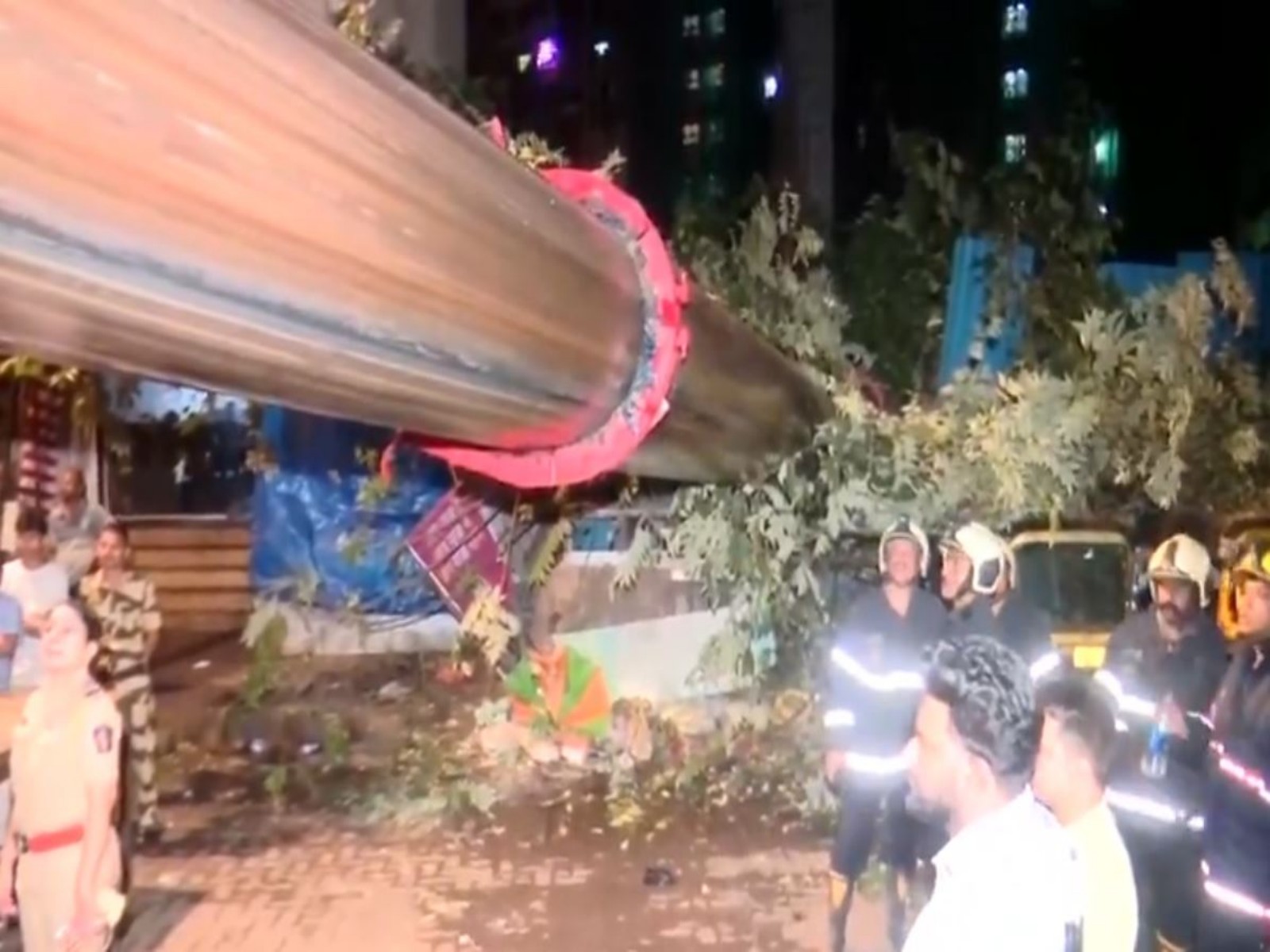 A large crane collapsed on a house in Qureshi Nagar, Mumbai (Photo/ANI)