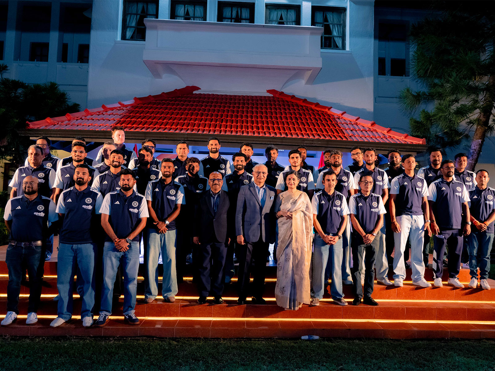 India High Commissioner to Sri Lanka Santosh Jha with the Indian cricket team (Photo: X/@BCCI)