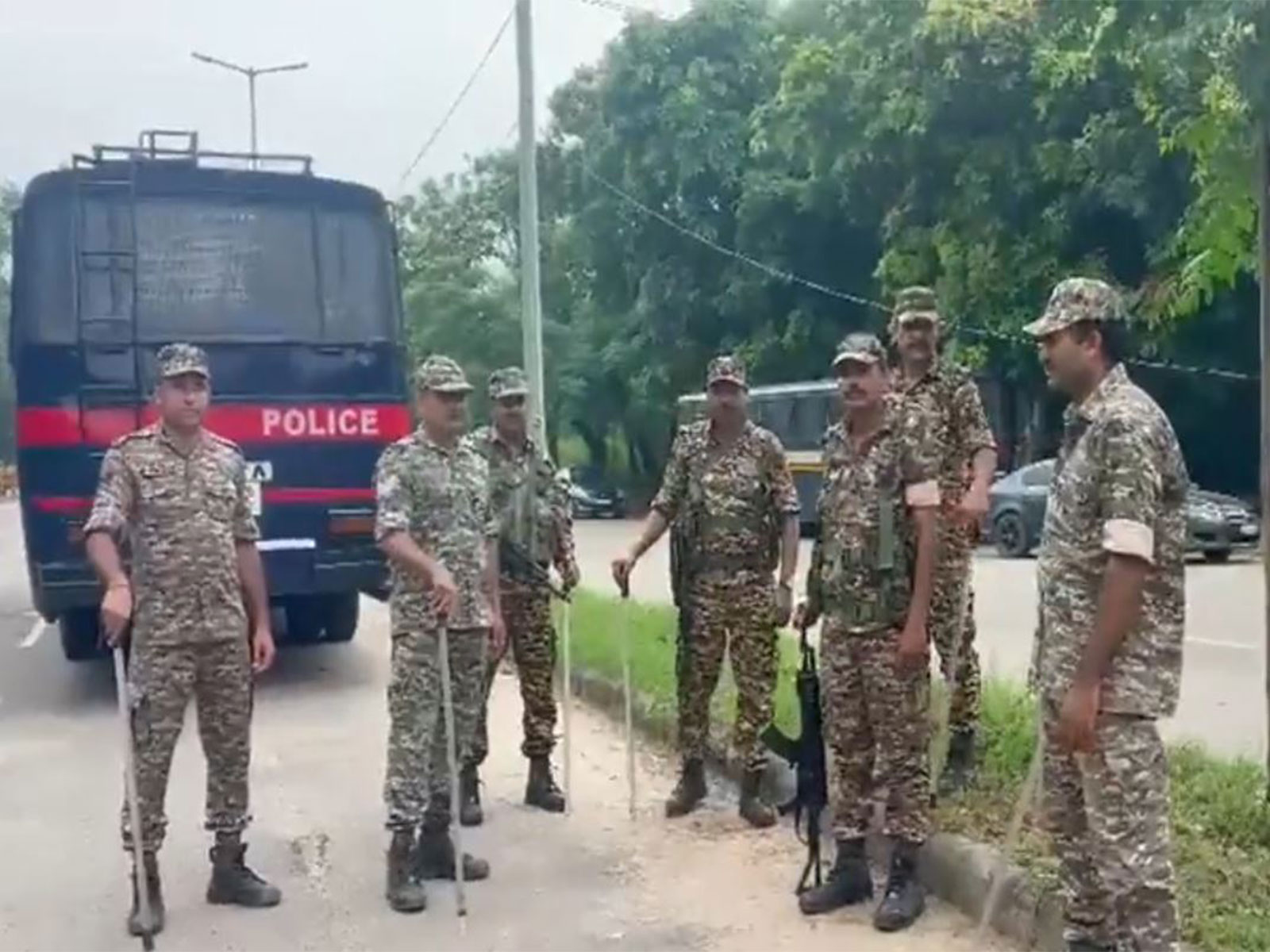 Police personnel deployed across Amritsar city amid shutdown across Punjab (Photo/ANI)