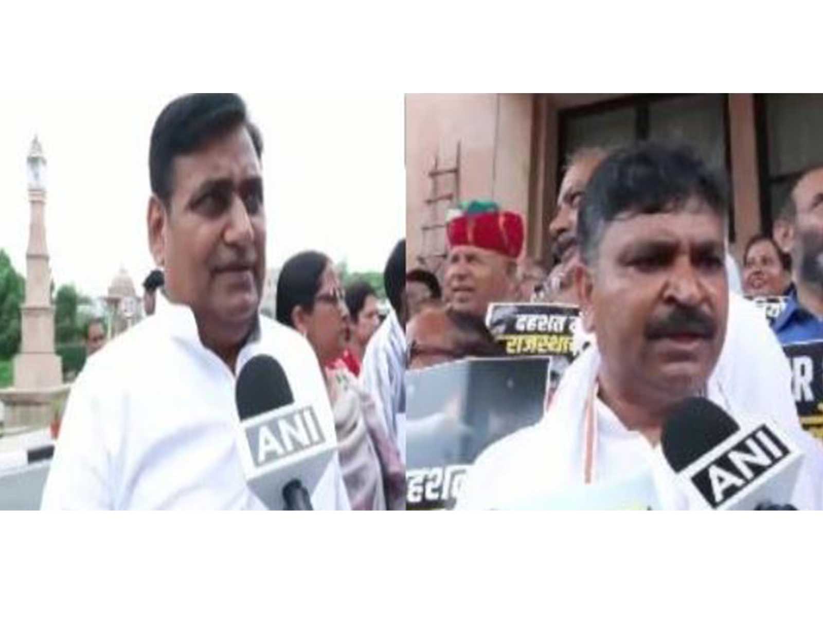 Rajasthan Congress President Govind Singh Dotasra and Rajasthan LoP Tika Ram Jully. (Photo/ANI)